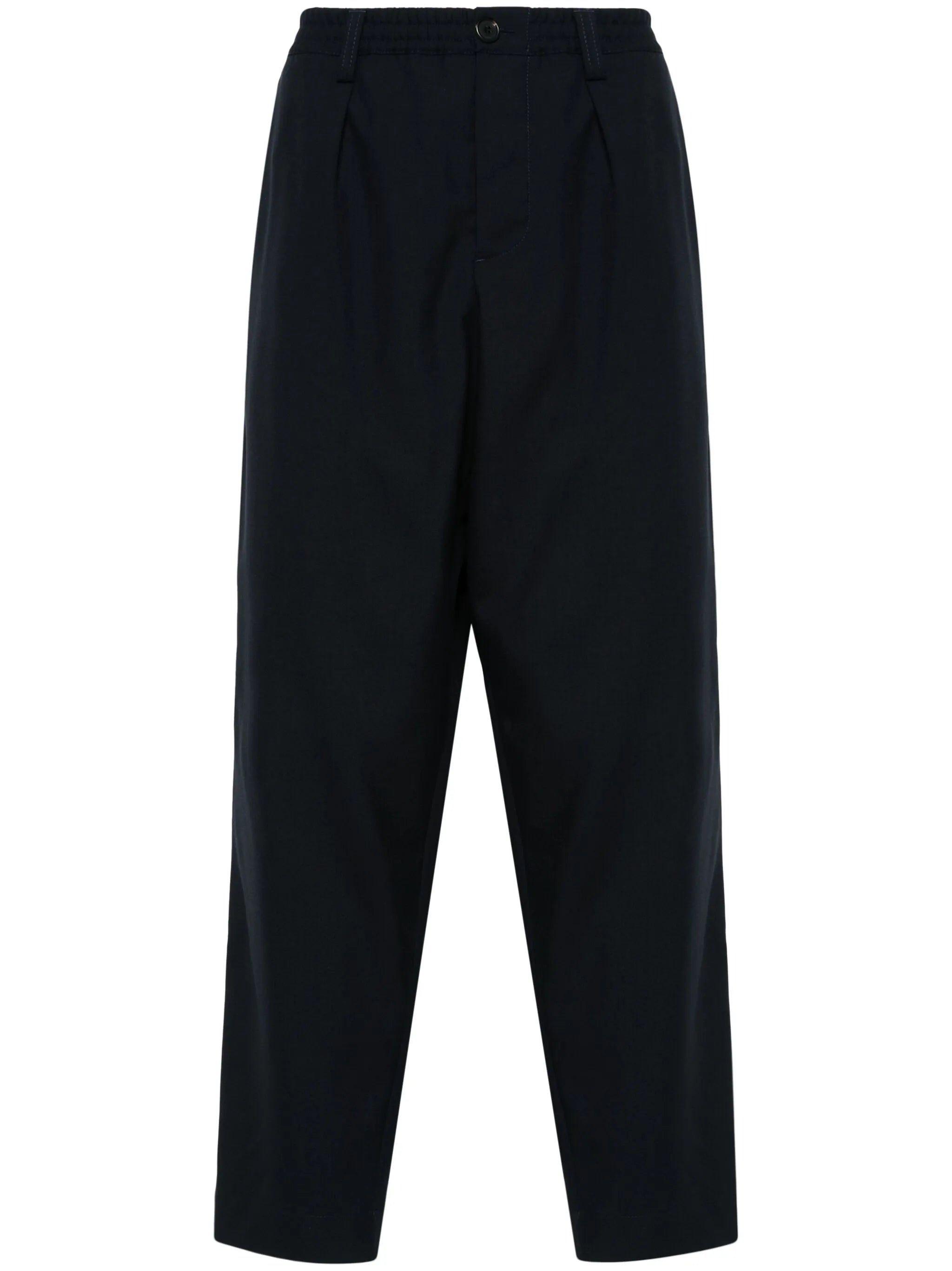 pleated cropped trousers