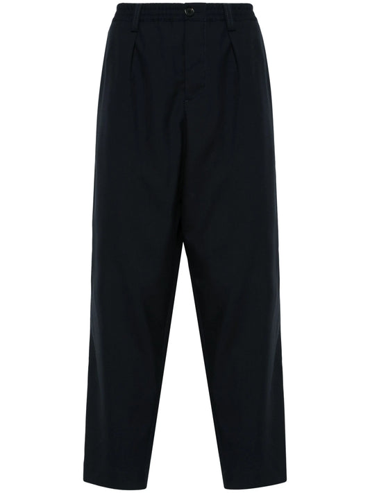 pleated cropped trousers