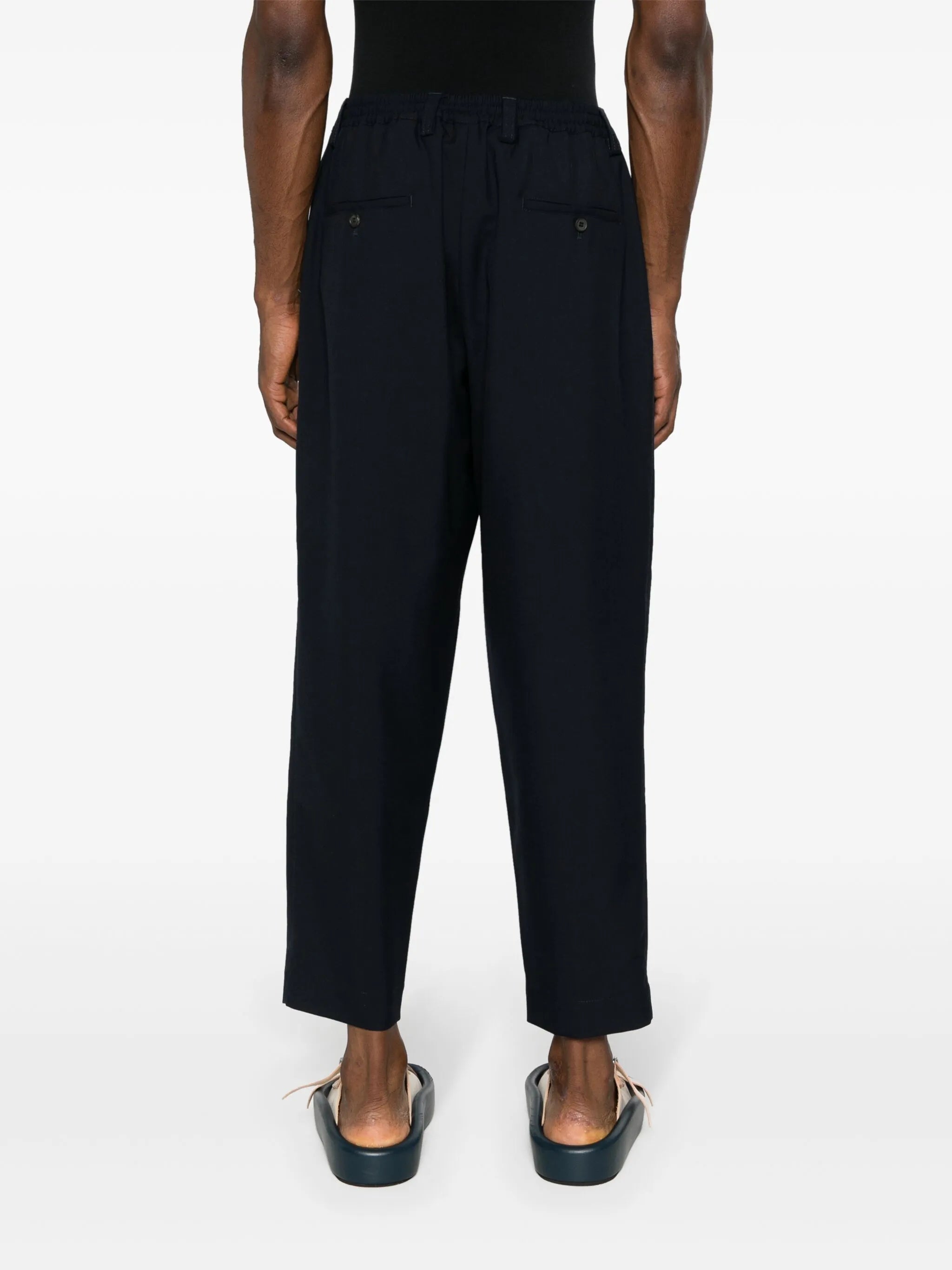 pleated cropped trousers