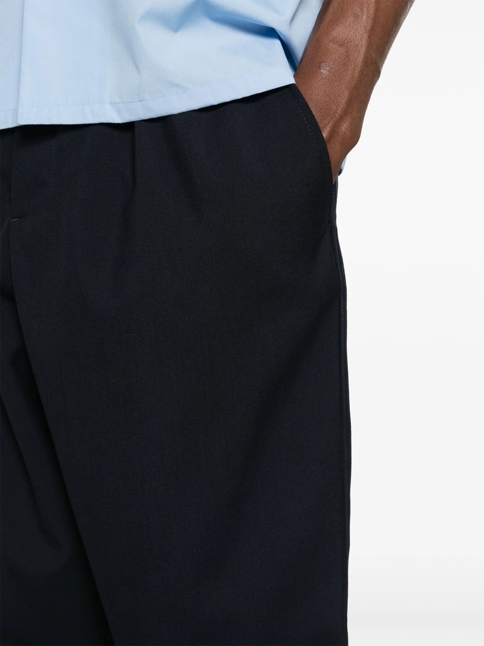 pleated cropped trousers
