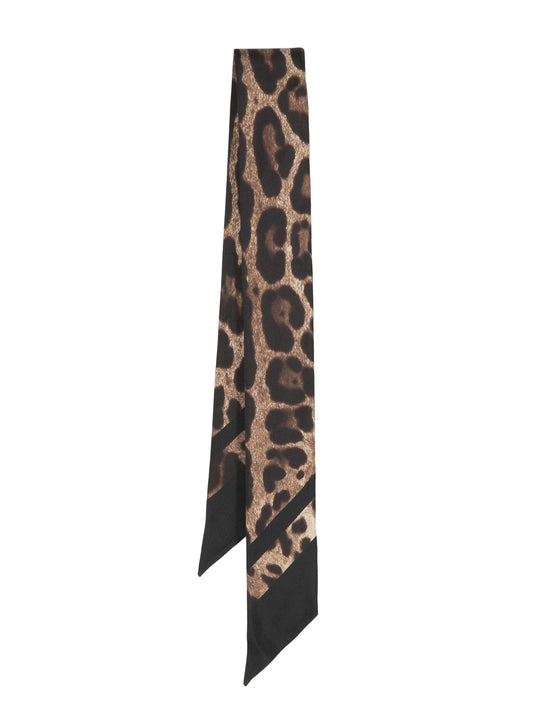 leopard-print silk scarf