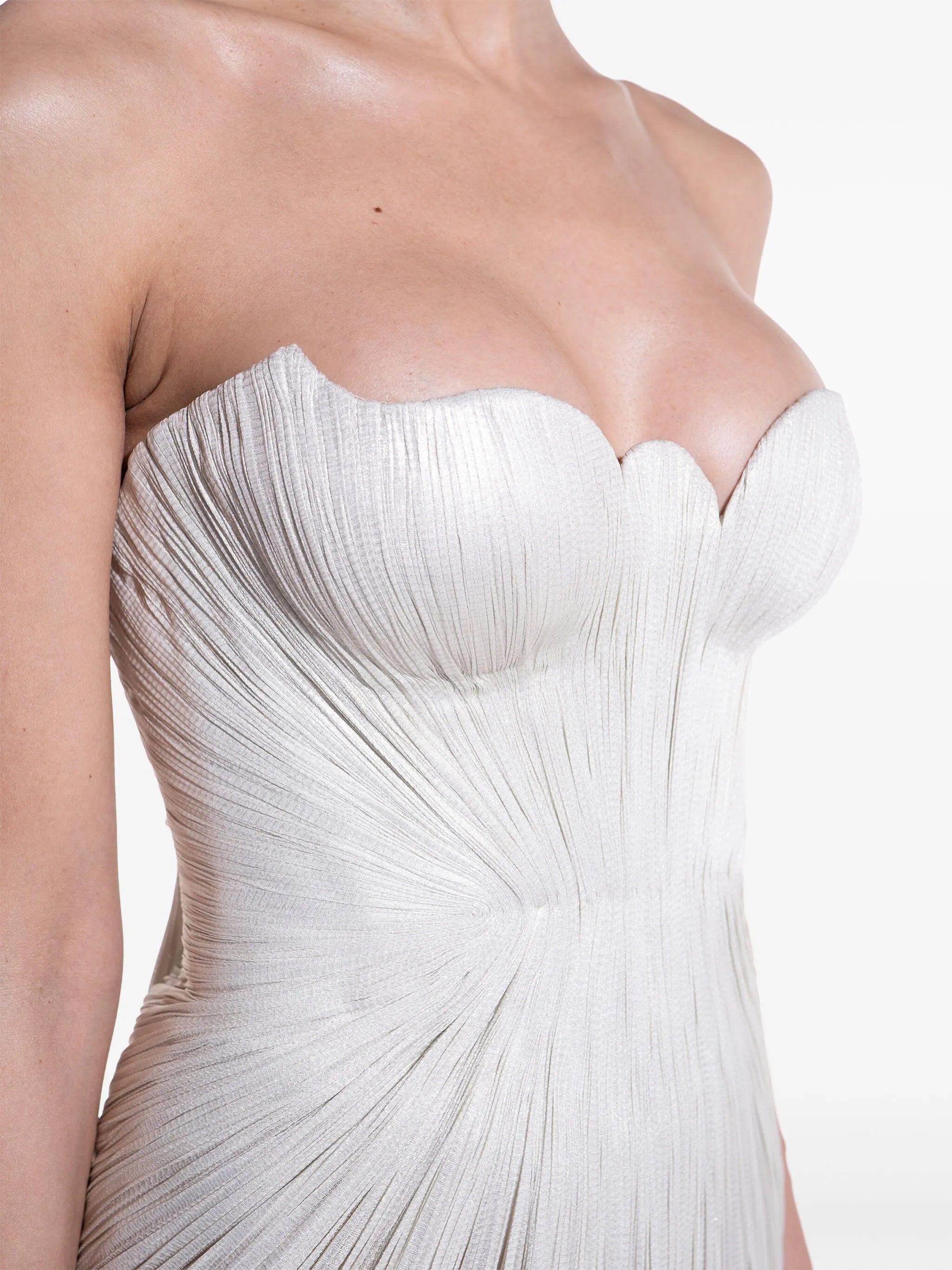 Jasleen strapeless pleated gown