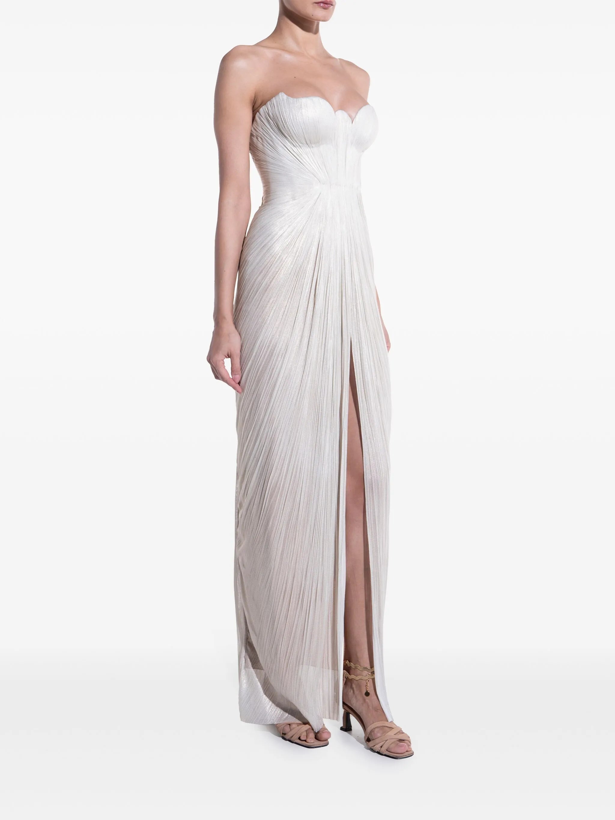 Jasleen strapeless pleated gown