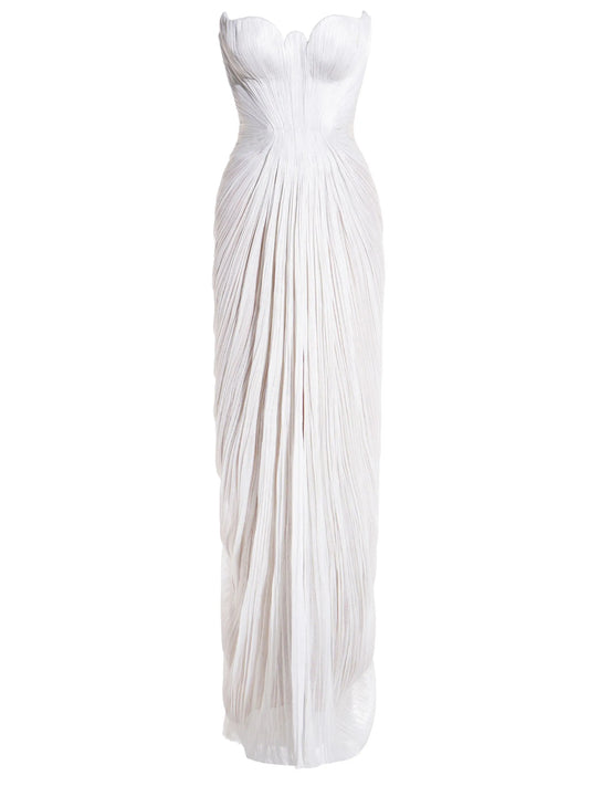 Jasleen strapeless pleated gown