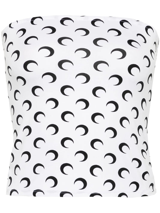Moon-print tube top