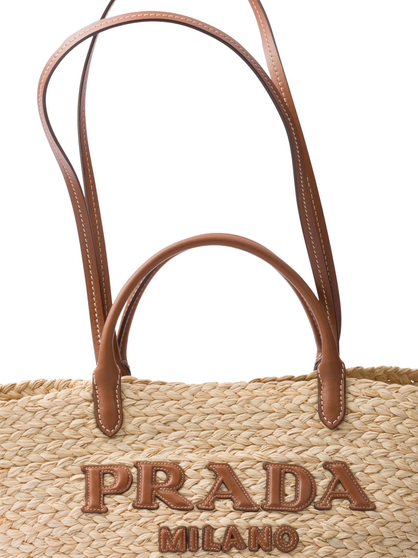 logo-appliqué woven tote bag