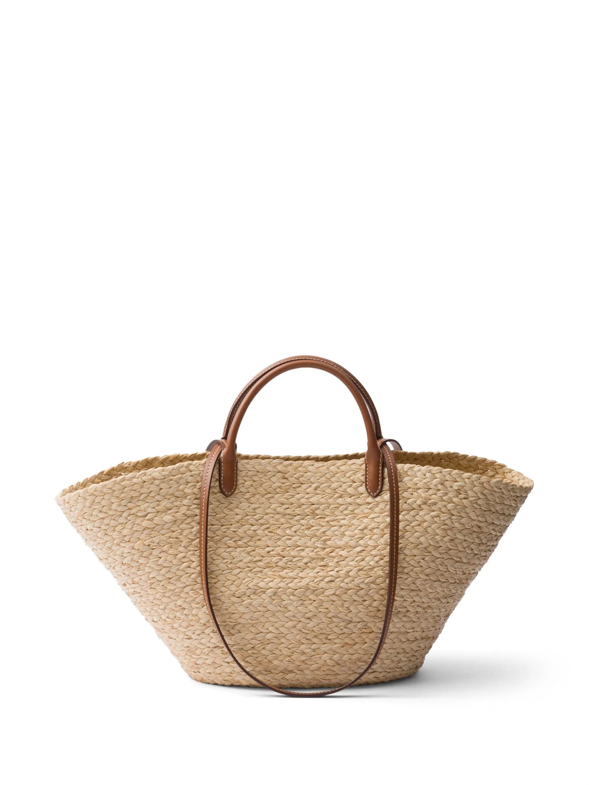 logo-appliqué woven tote bag