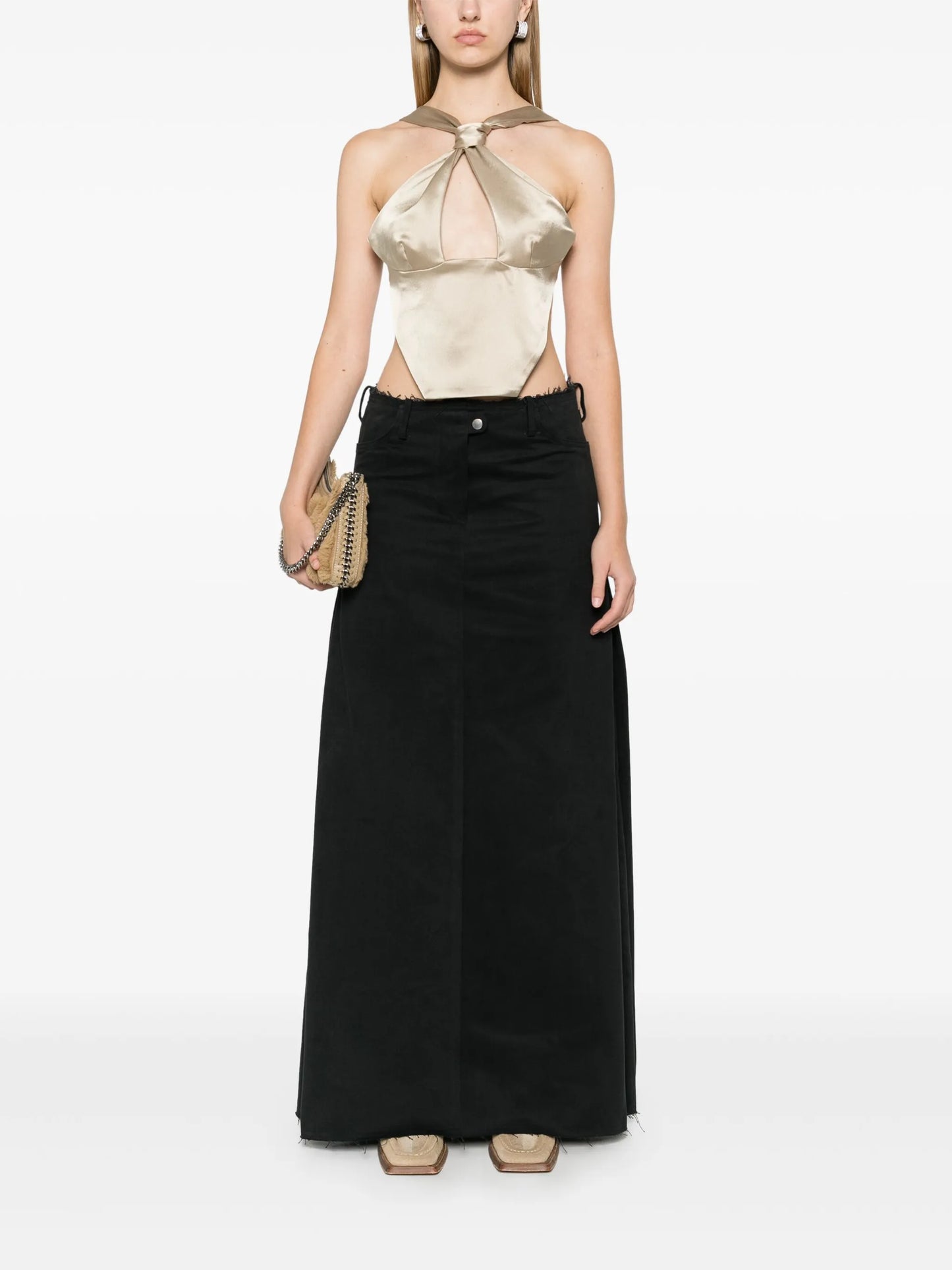 Fold maxi skirt
