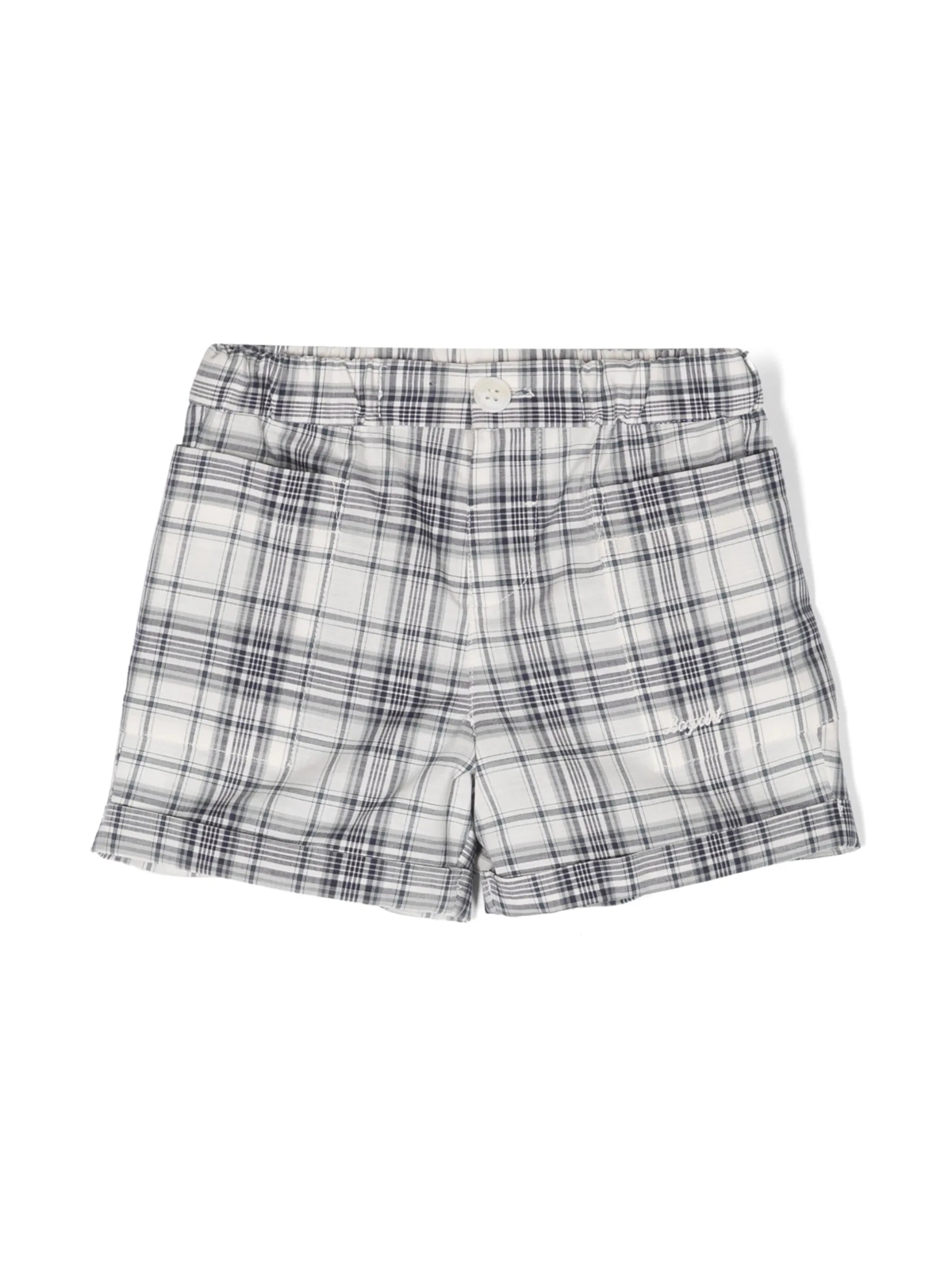 plaid-check cotton shorts