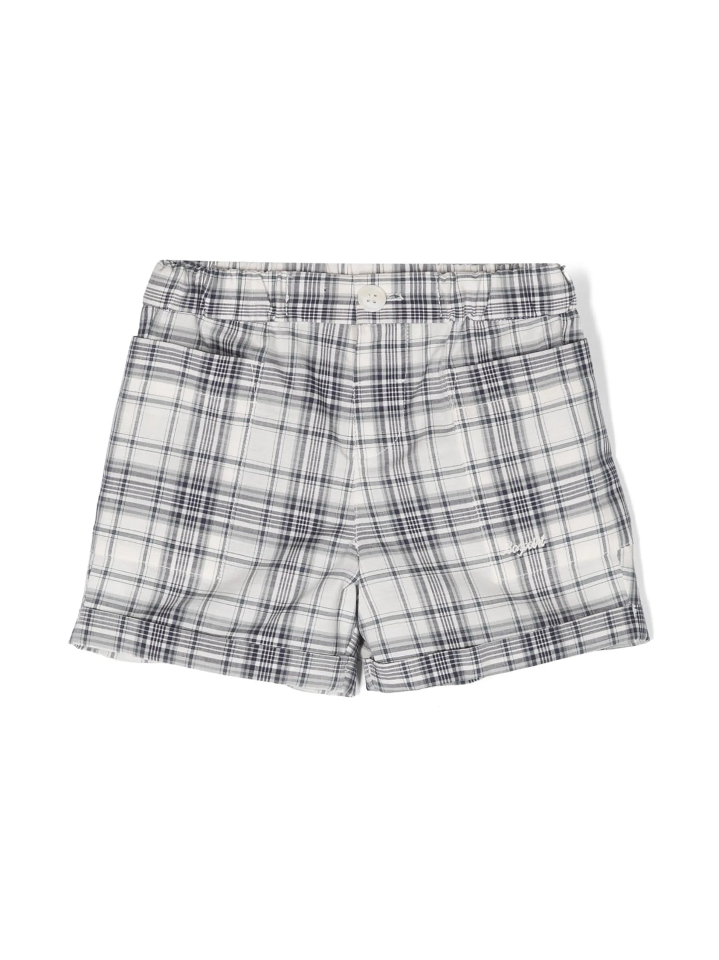 plaid-check cotton shorts