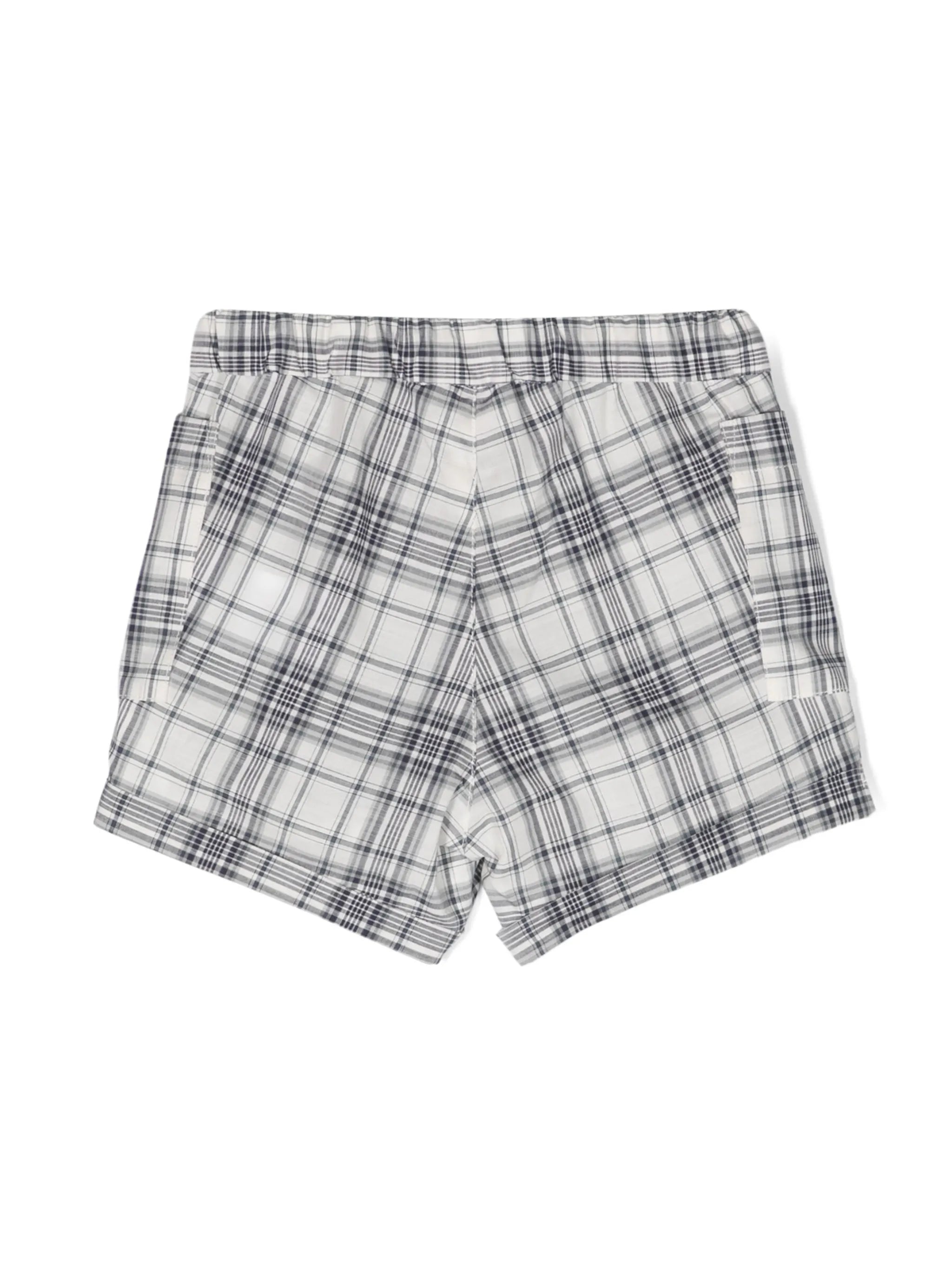 plaid-check cotton shorts