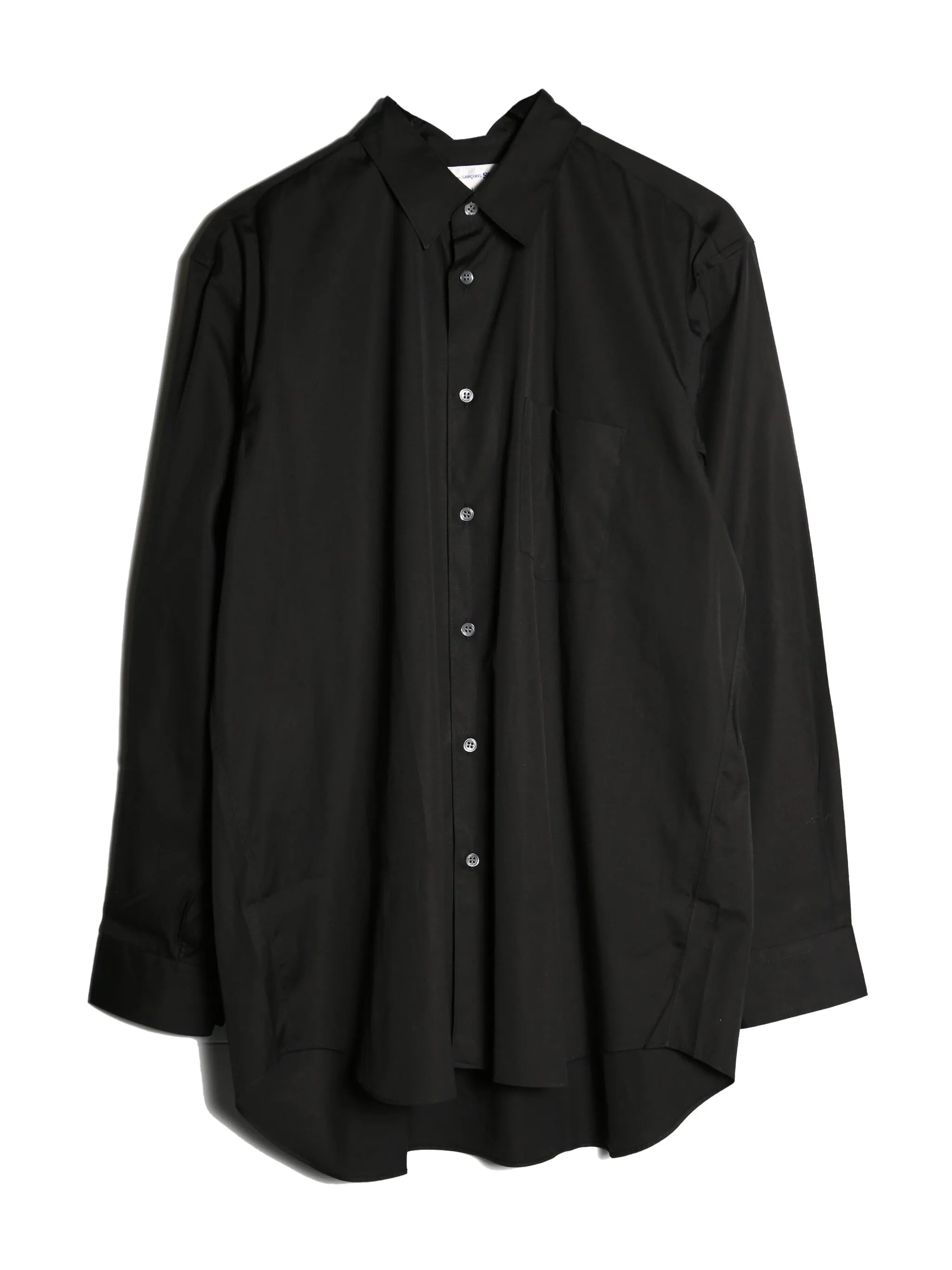 curved-hem wool shirt