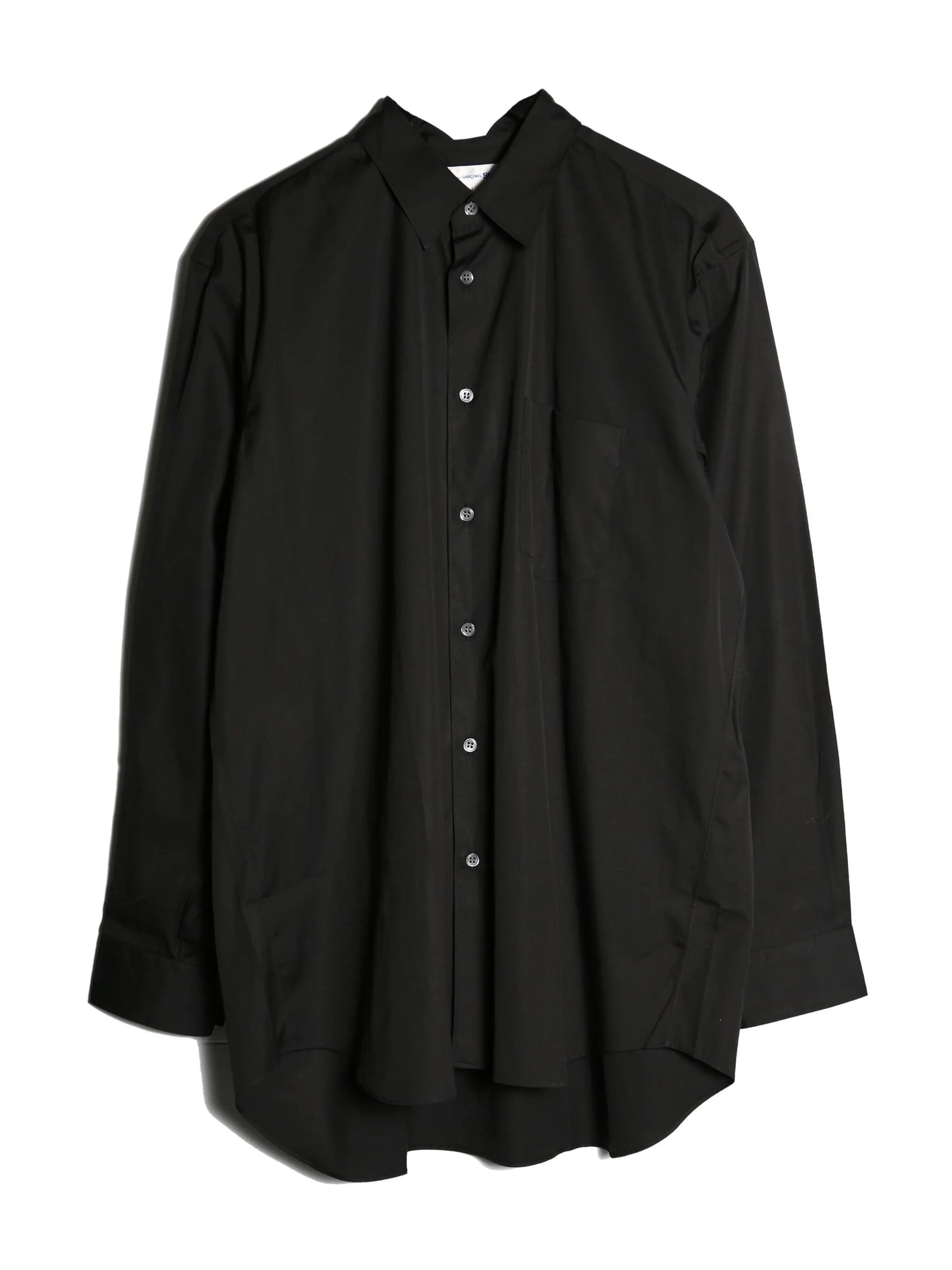curved-hem wool shirt