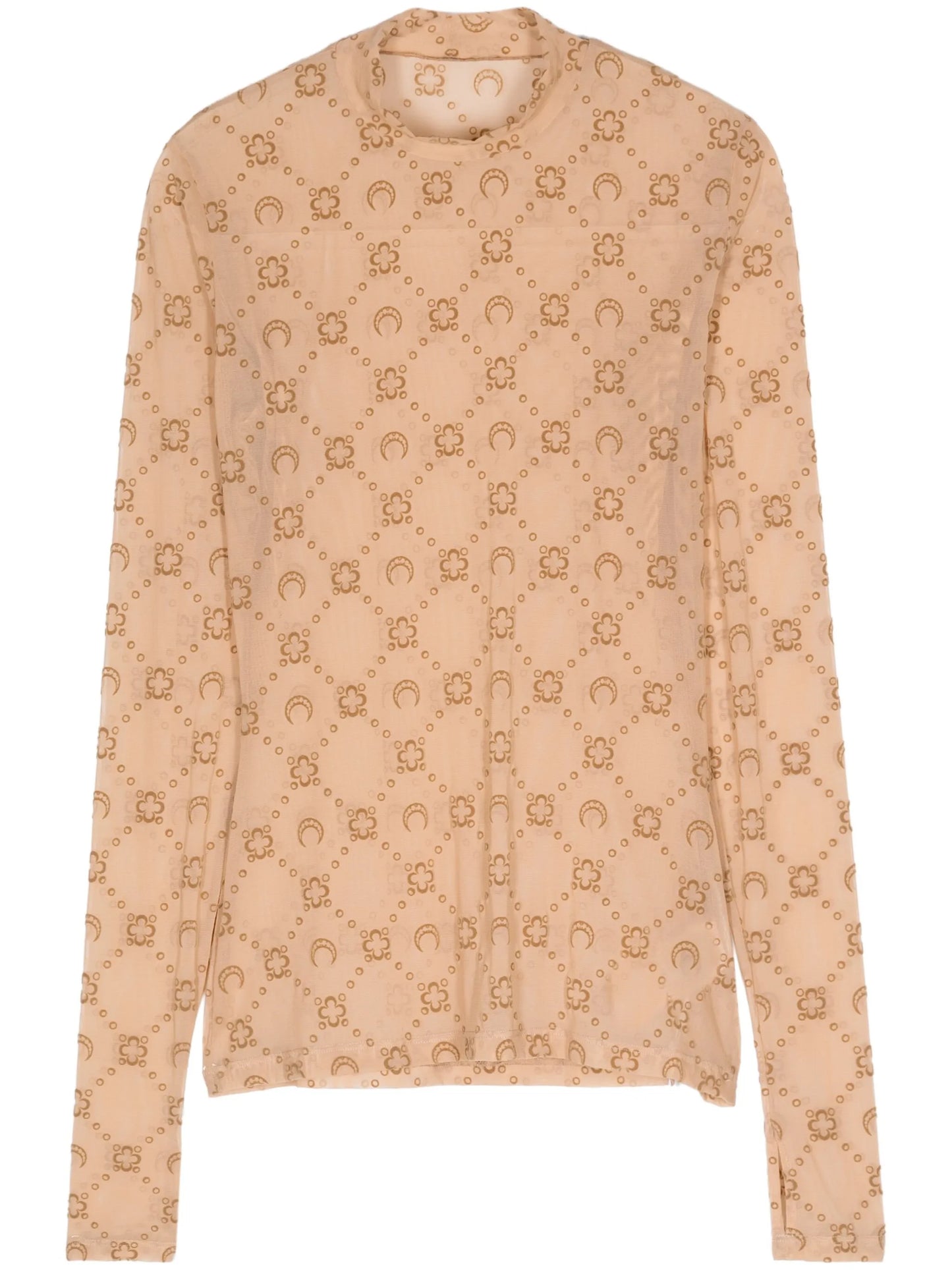 mock-neck logo-pattern top