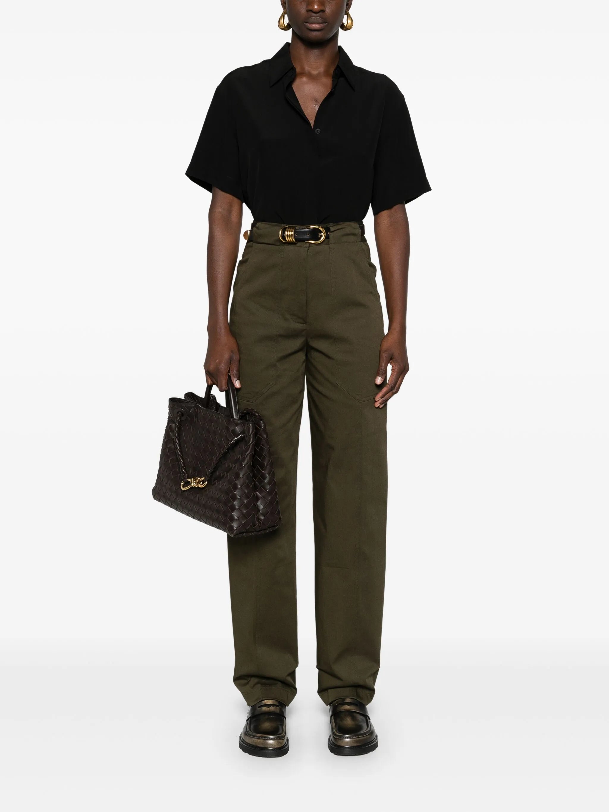 short-sleeve silk shirt