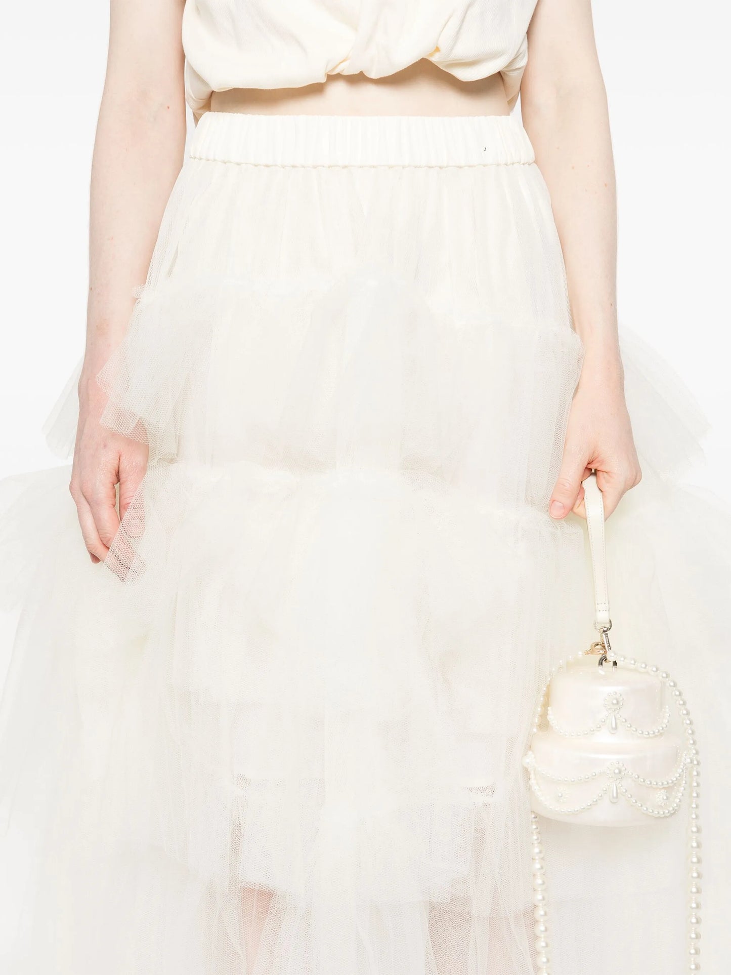 tulle midi skirt