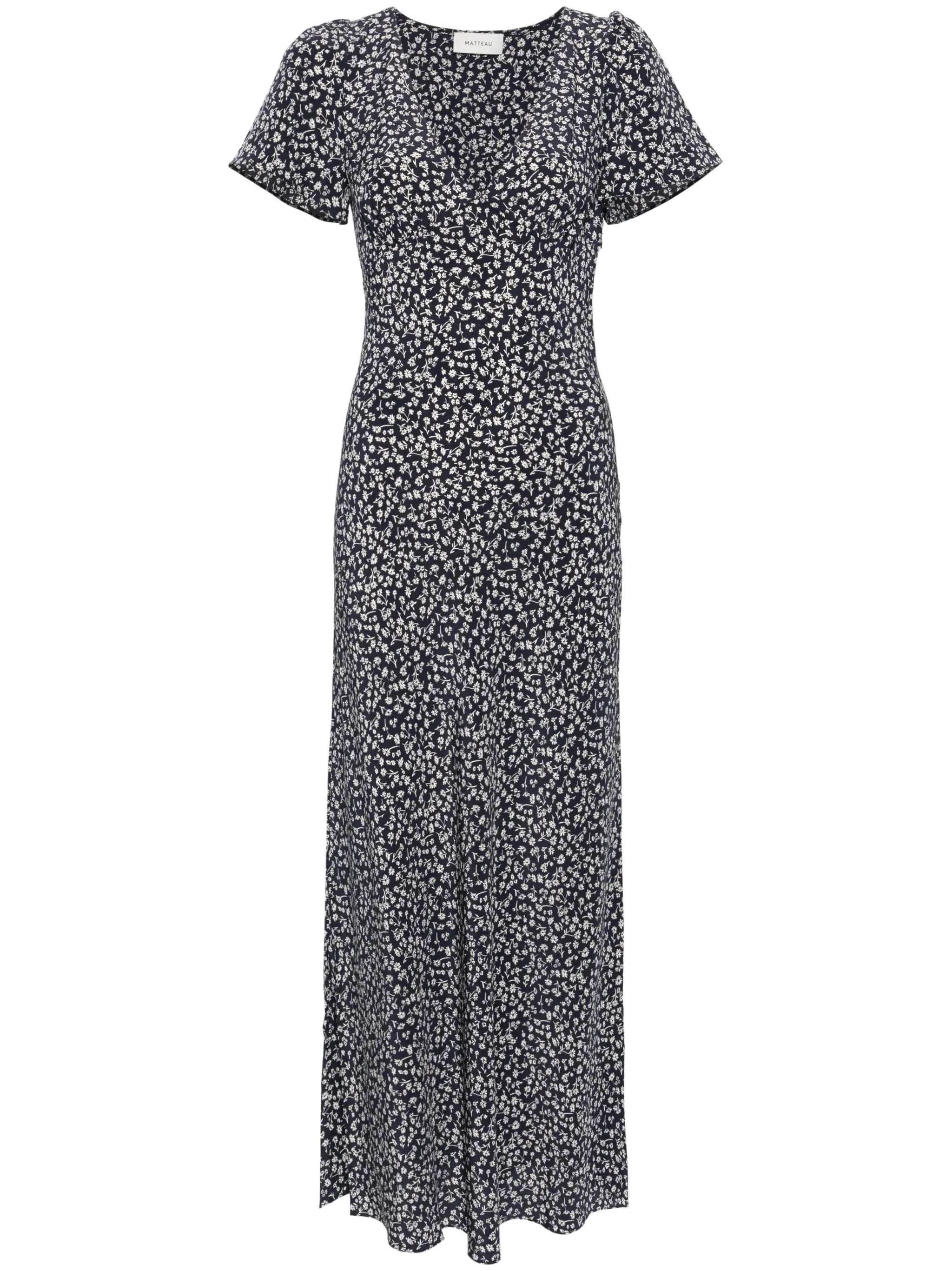 dandelion-print silk maxi dress