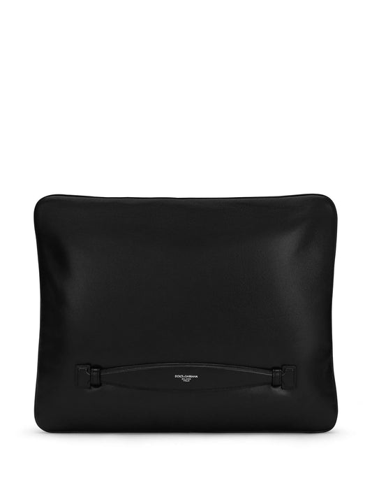 logo-print clutch bag