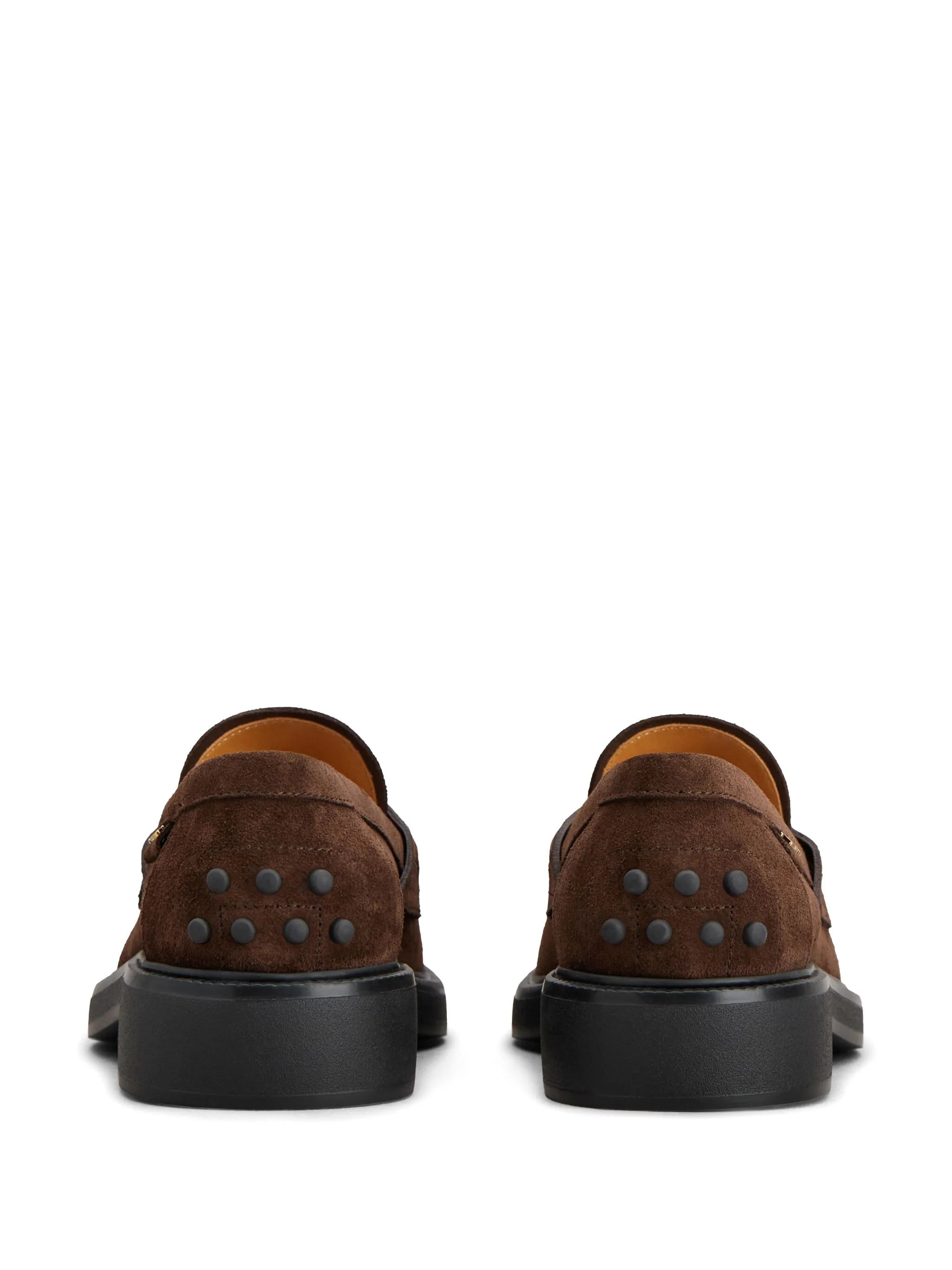 penny-slot suede loafers