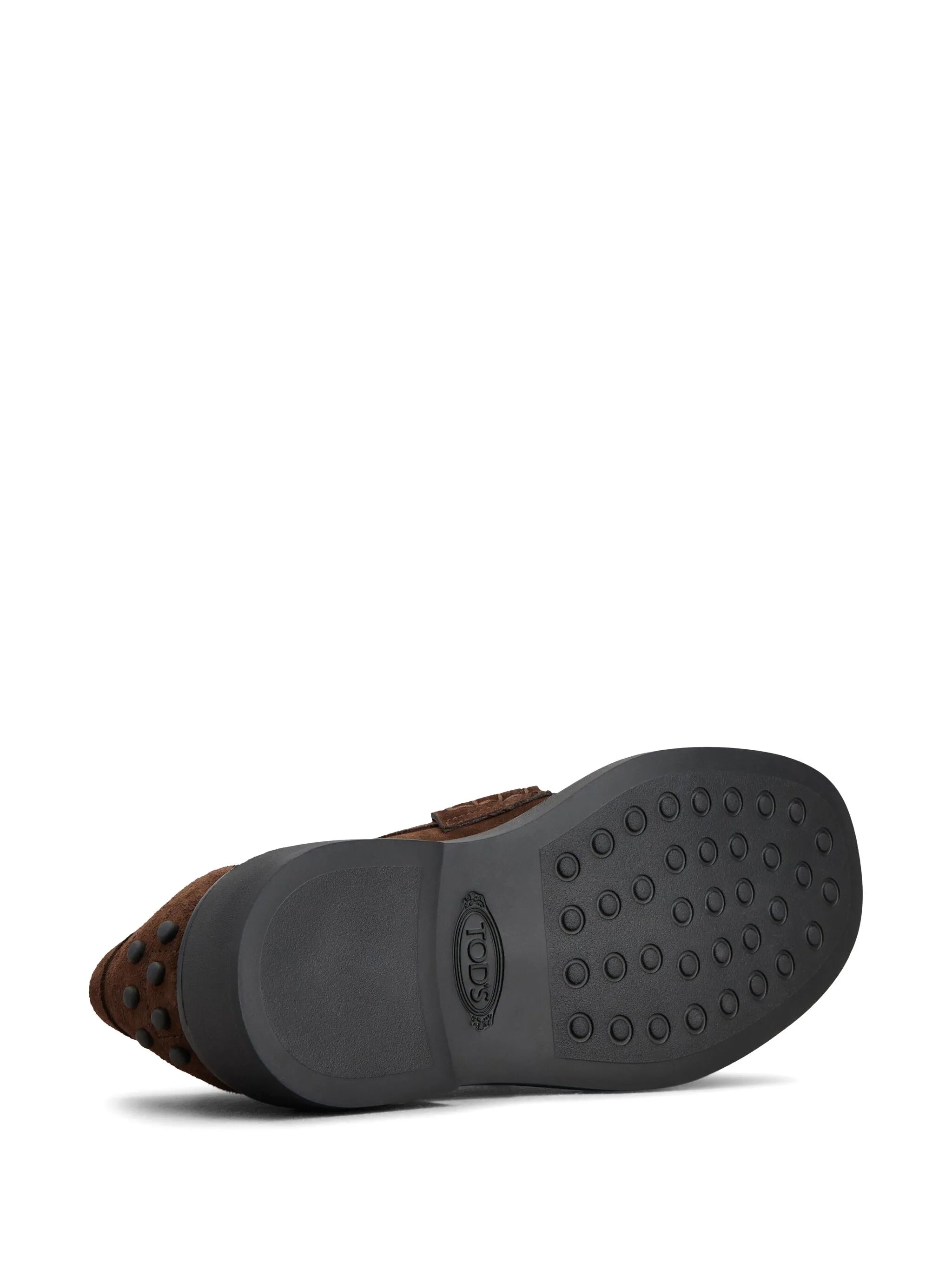 penny-slot suede loafers