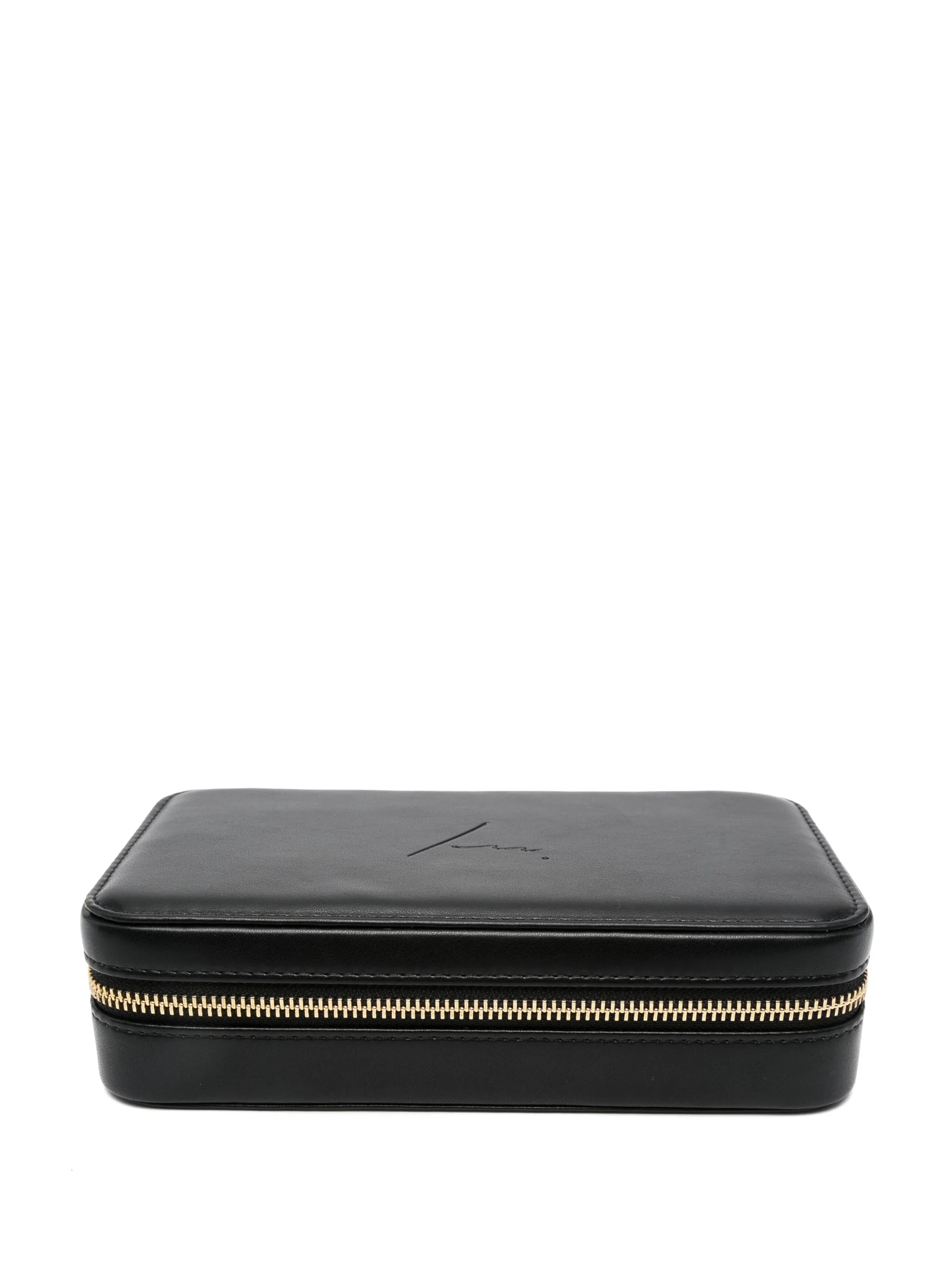 logo-debossed leather jewelry box (21cm x 12cm))