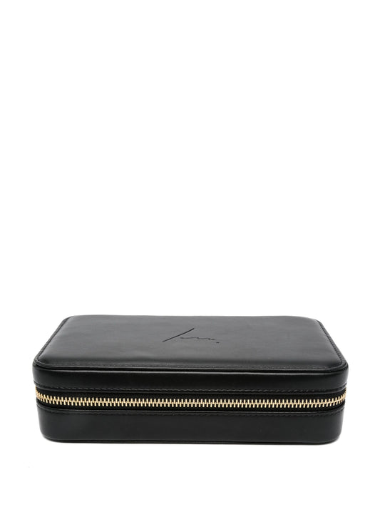 logo-debossed leather jewelry box (21cm x 12cm))