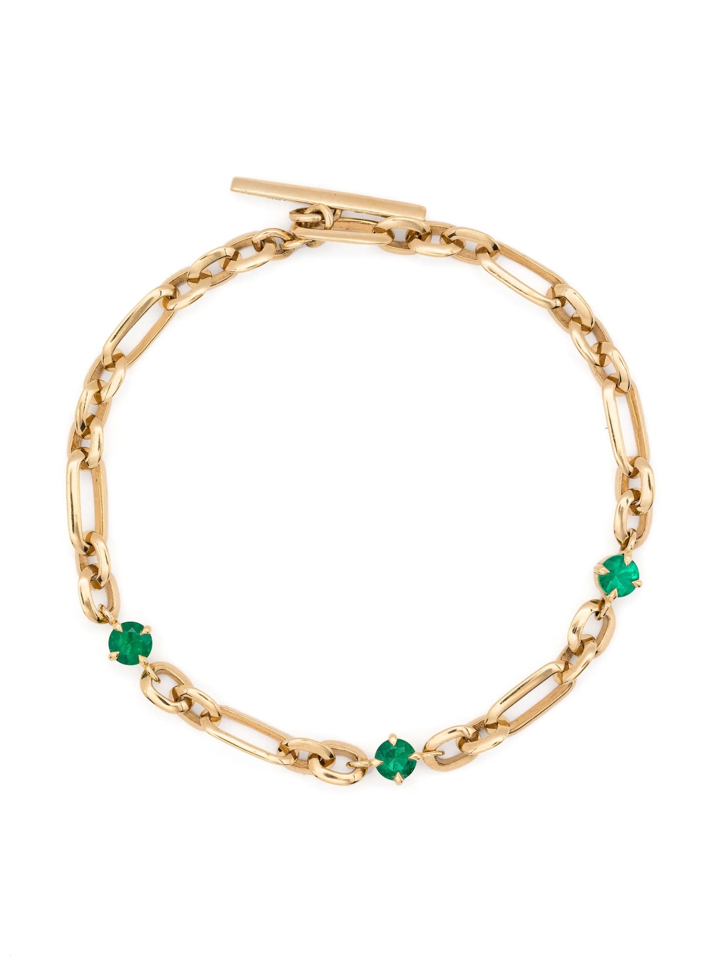 18K yellow gold emerald bracelet