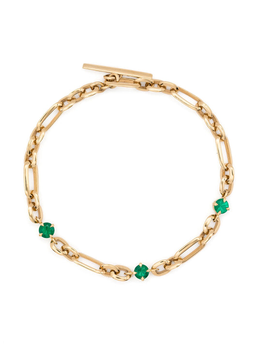 18K yellow gold emerald bracelet