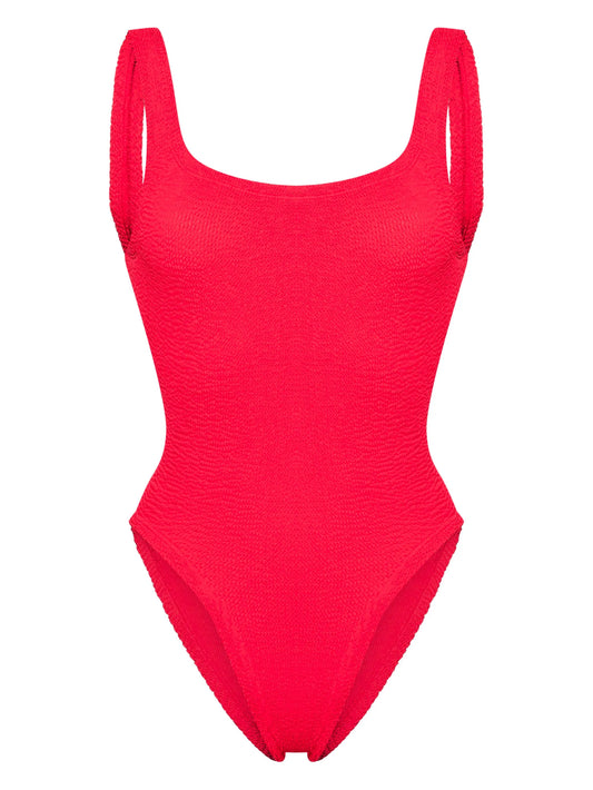 Square Neck textured swimsuit