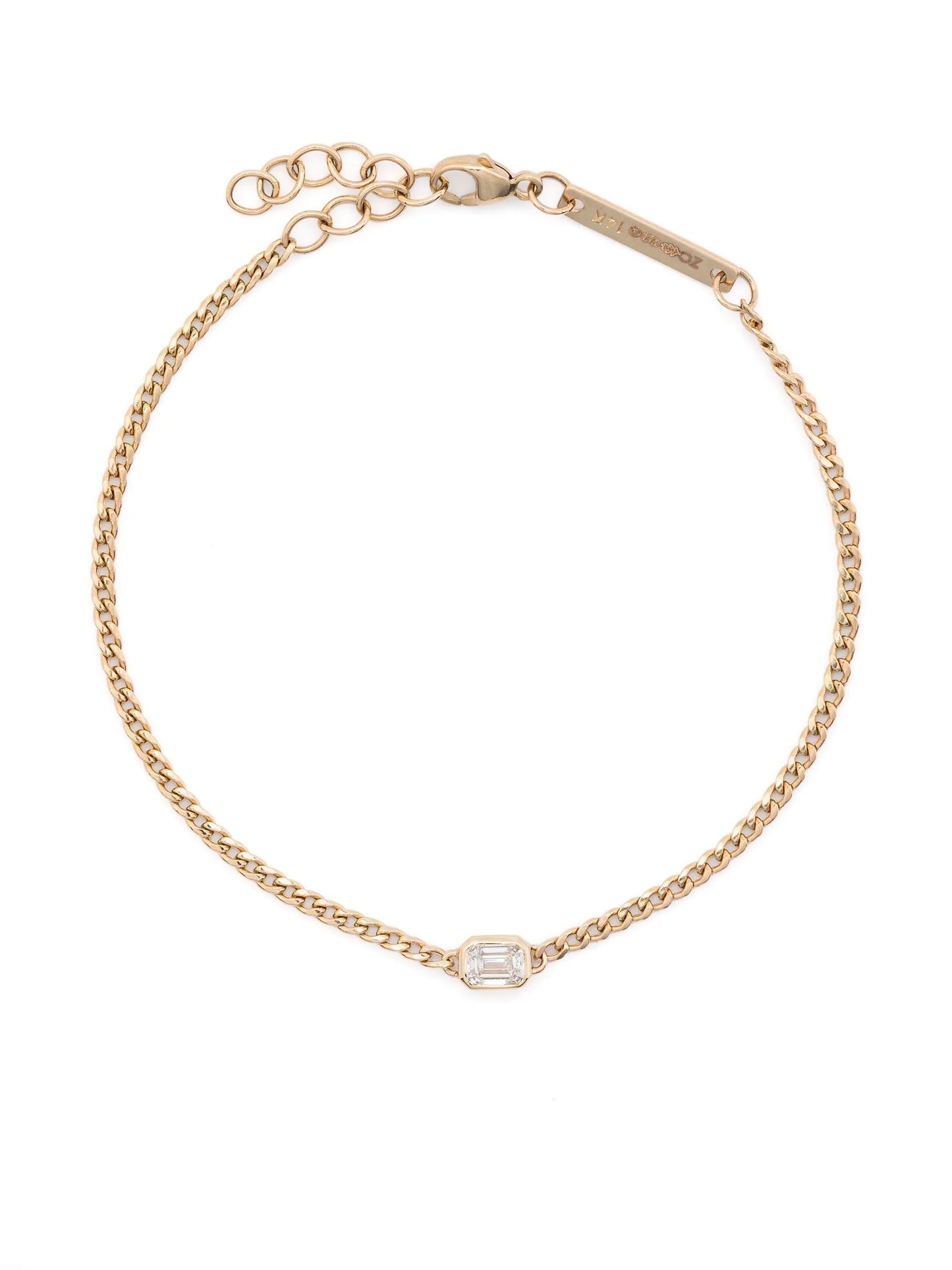 14kt yellow gold diamond chain bracelet