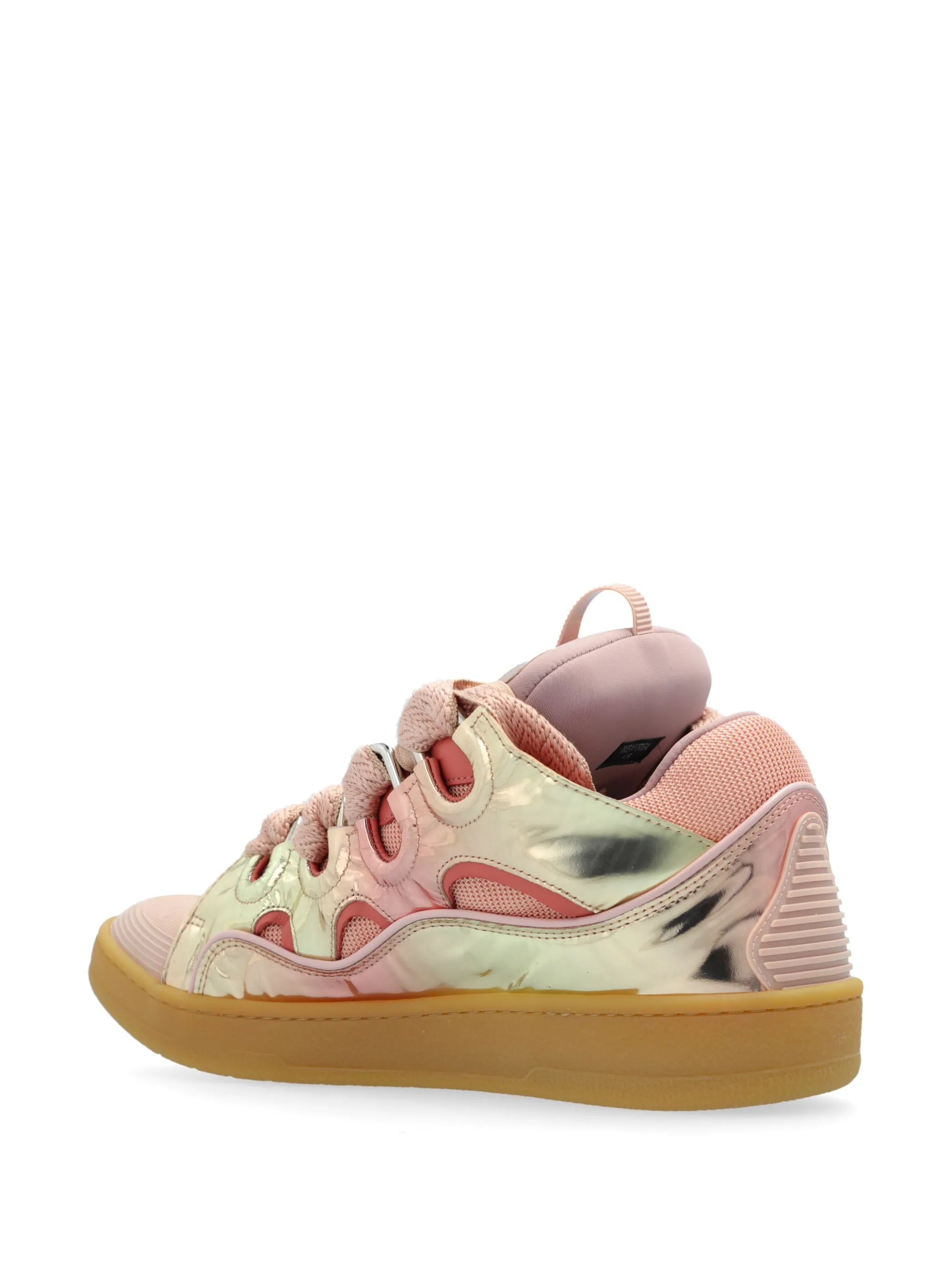 Curb metallic leather sneakers