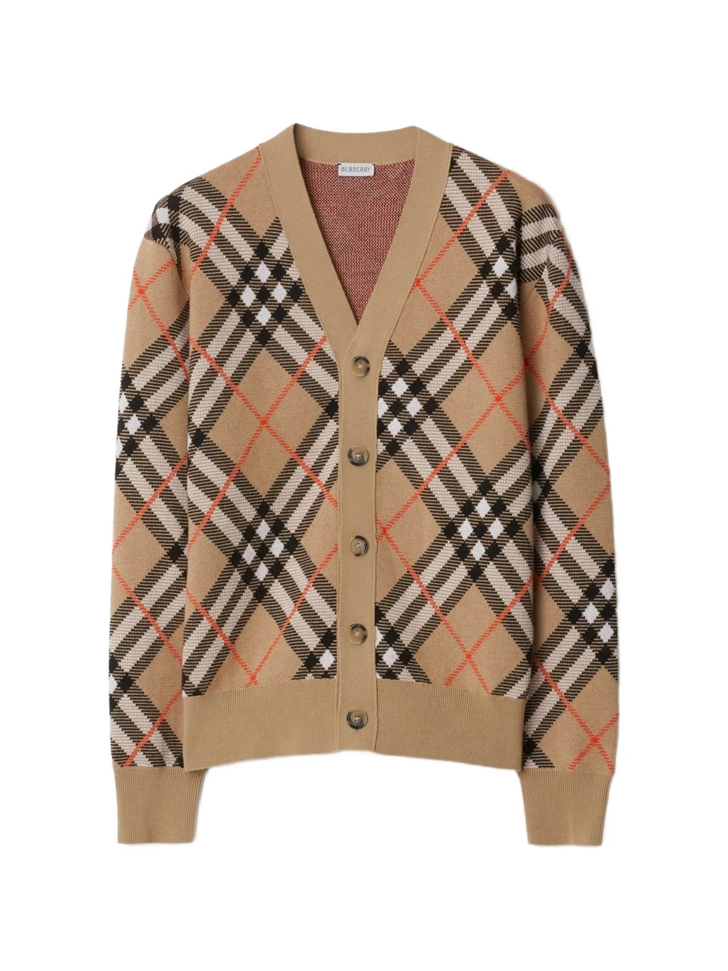 checked cardigan