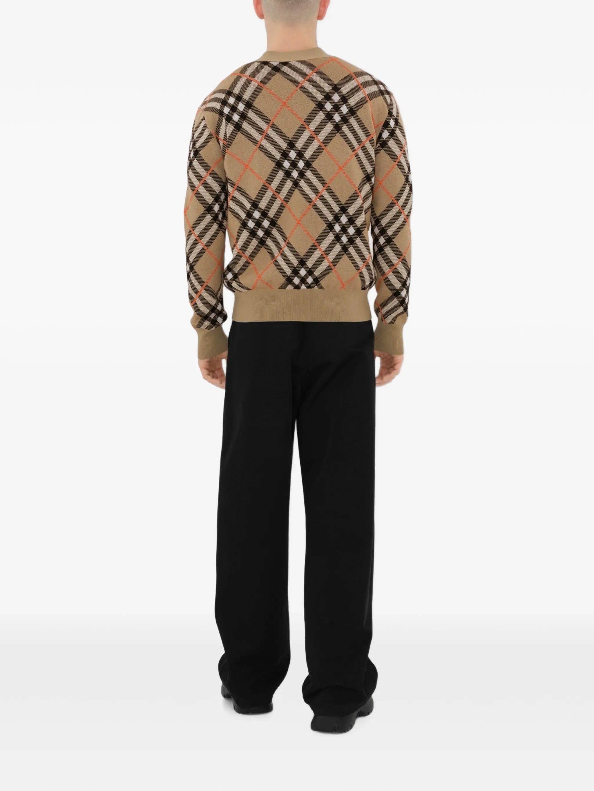 checked cardigan