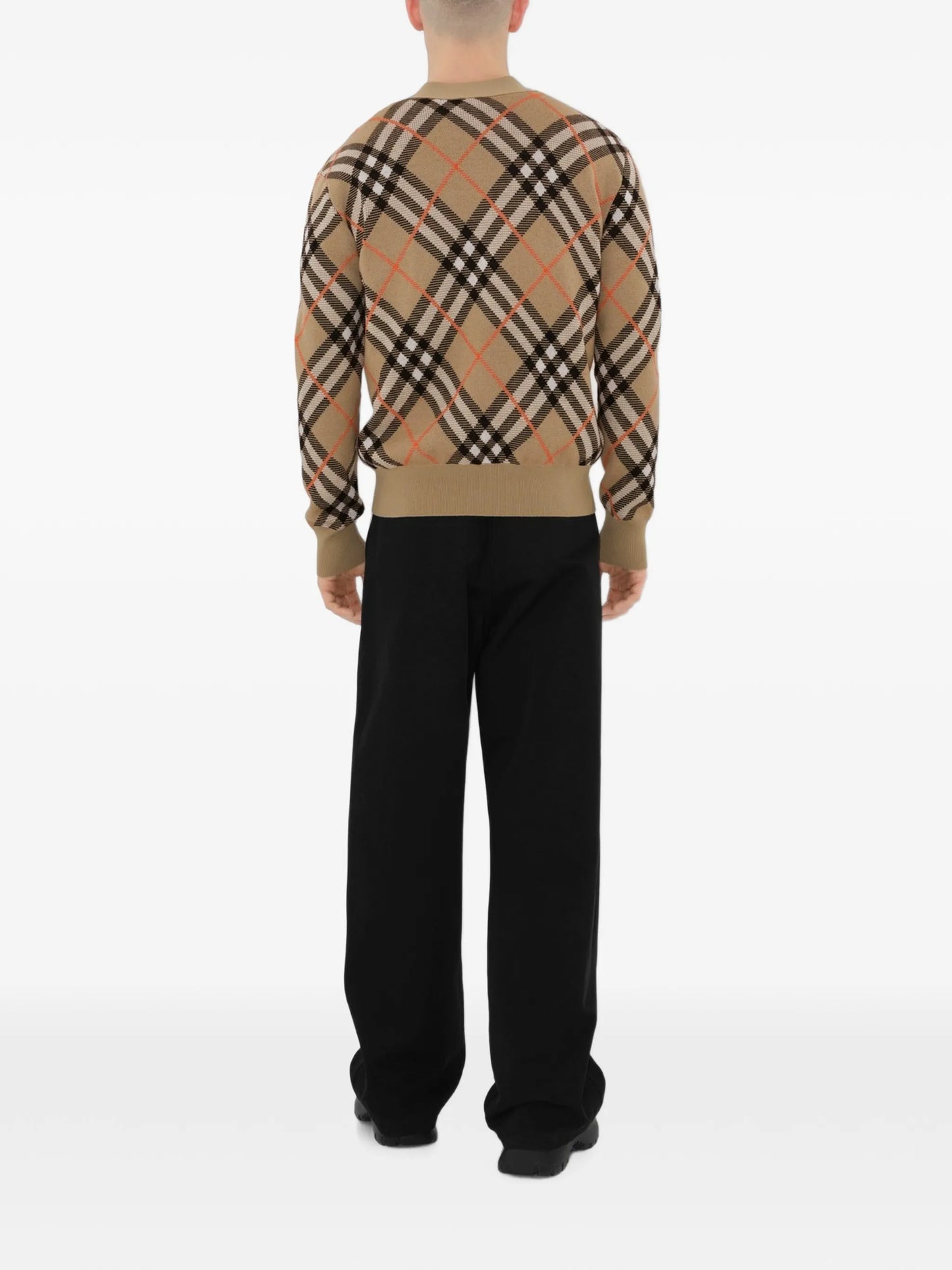 checked cardigan