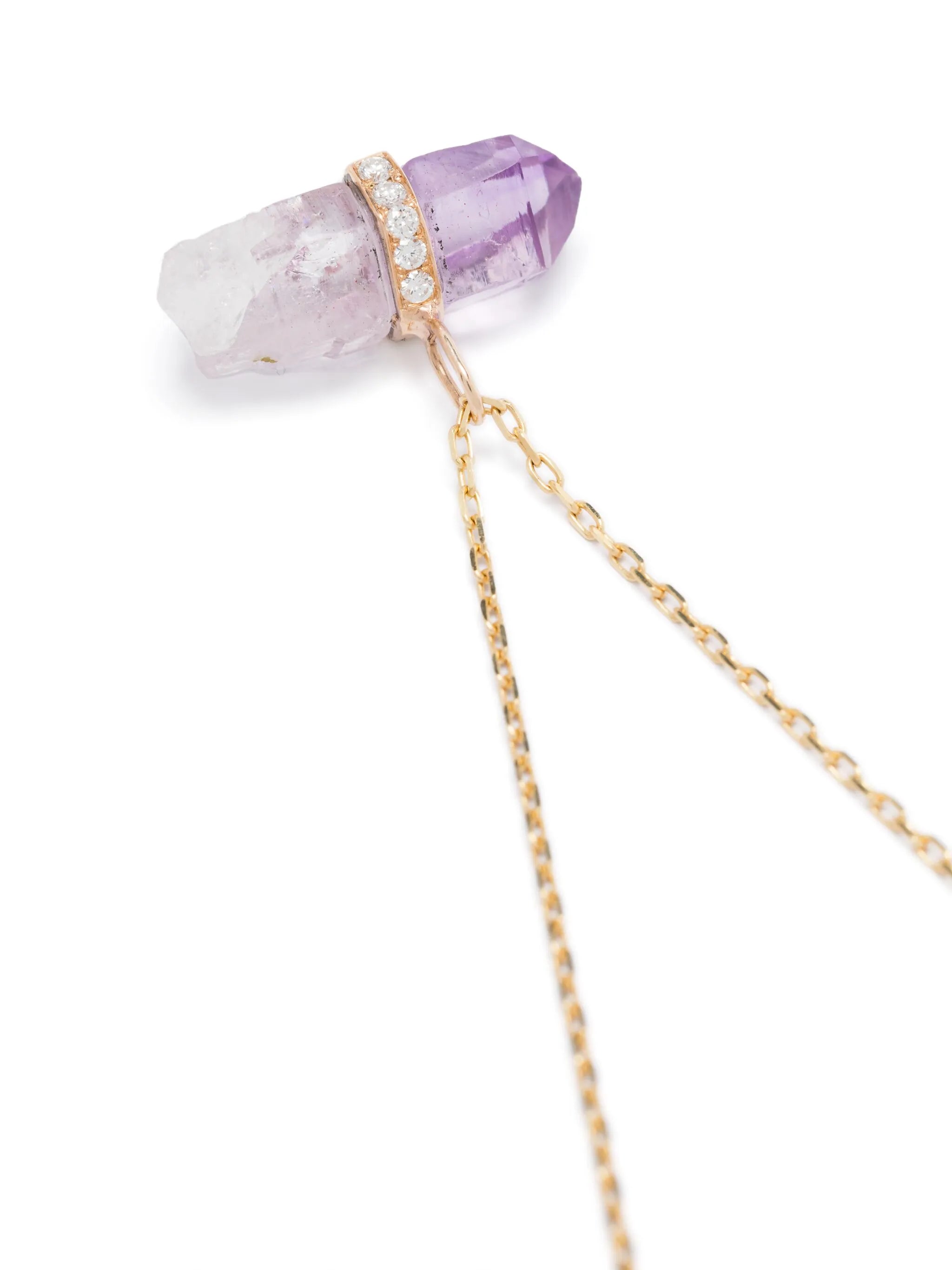 14CTT yellow gold Veracruz diamond and amethyst necklace