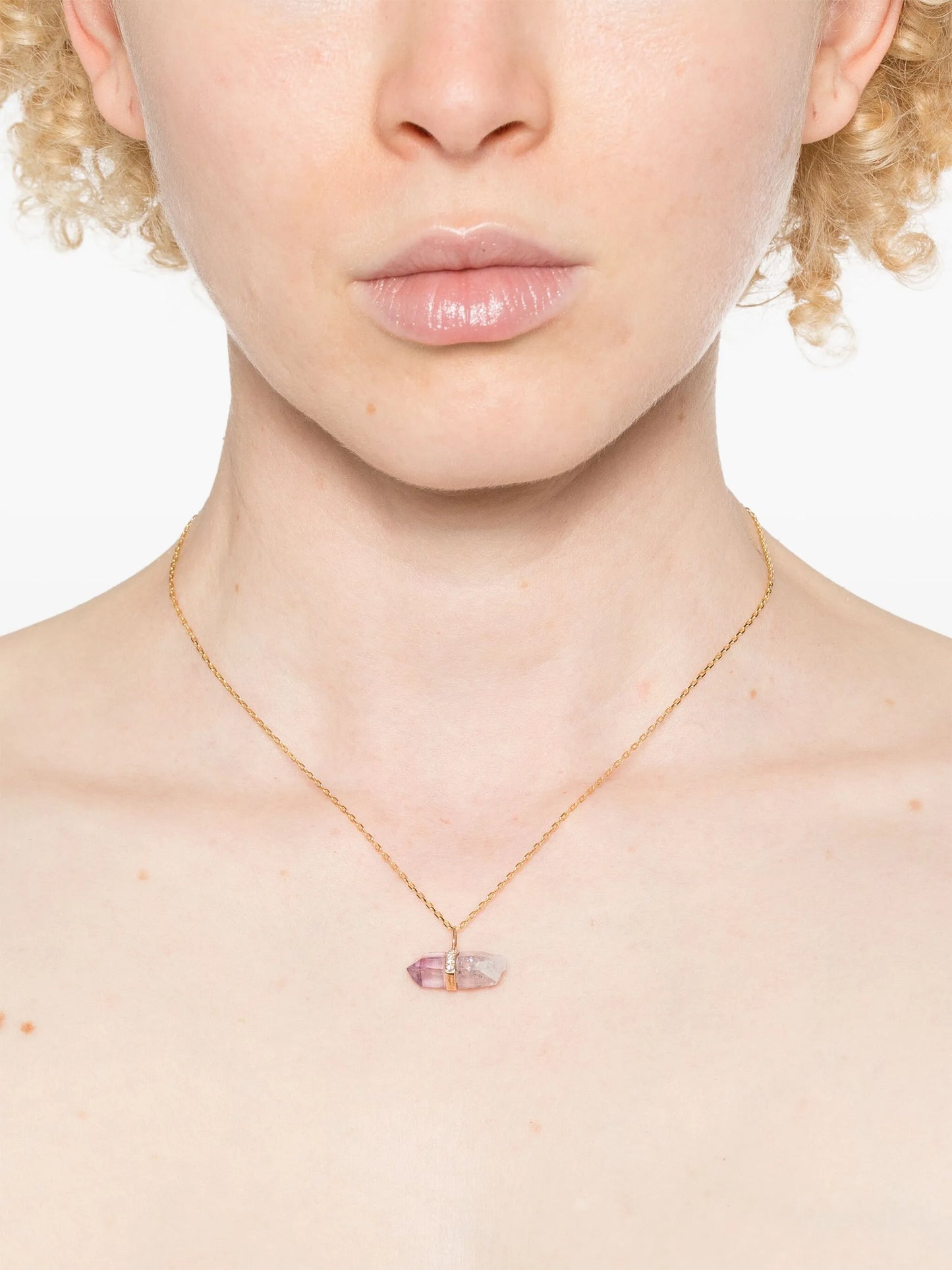 14CTT yellow gold Veracruz diamond and amethyst necklace