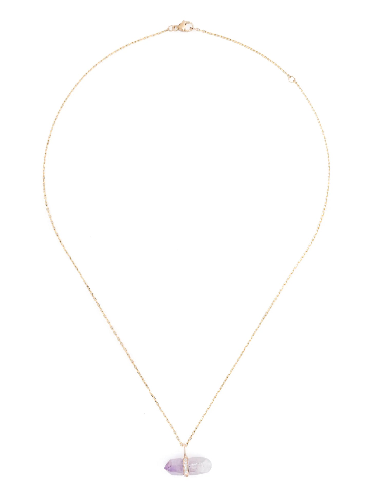 14CTT yellow gold Veracruz diamond and amethyst necklace