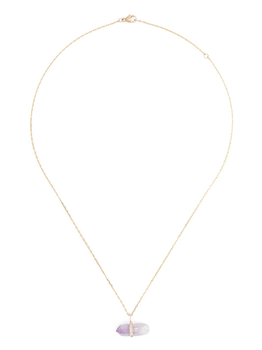 14CTT yellow gold Veracruz diamond and amethyst necklace
