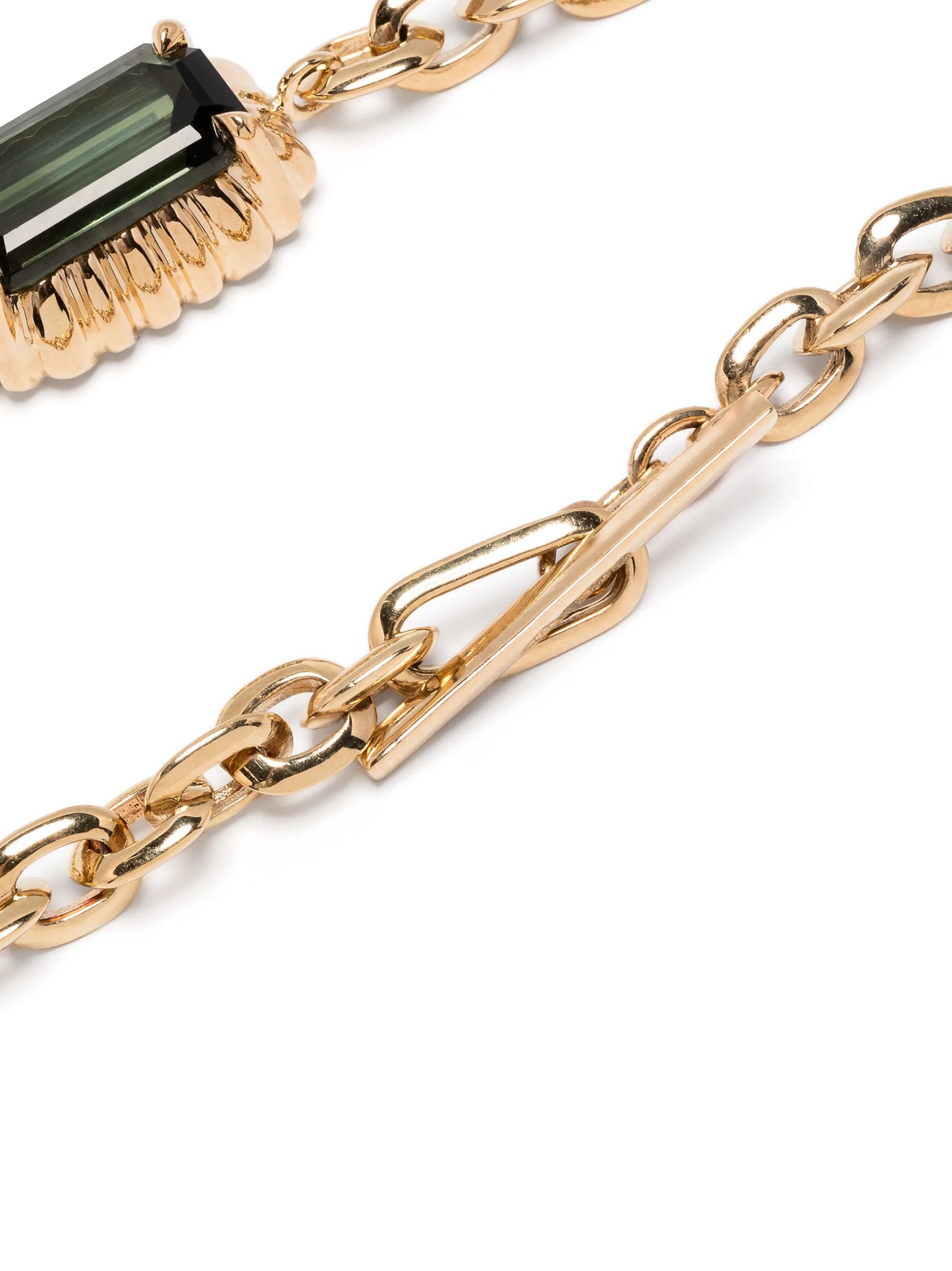 18kt yellow gold fluted pendant necklace