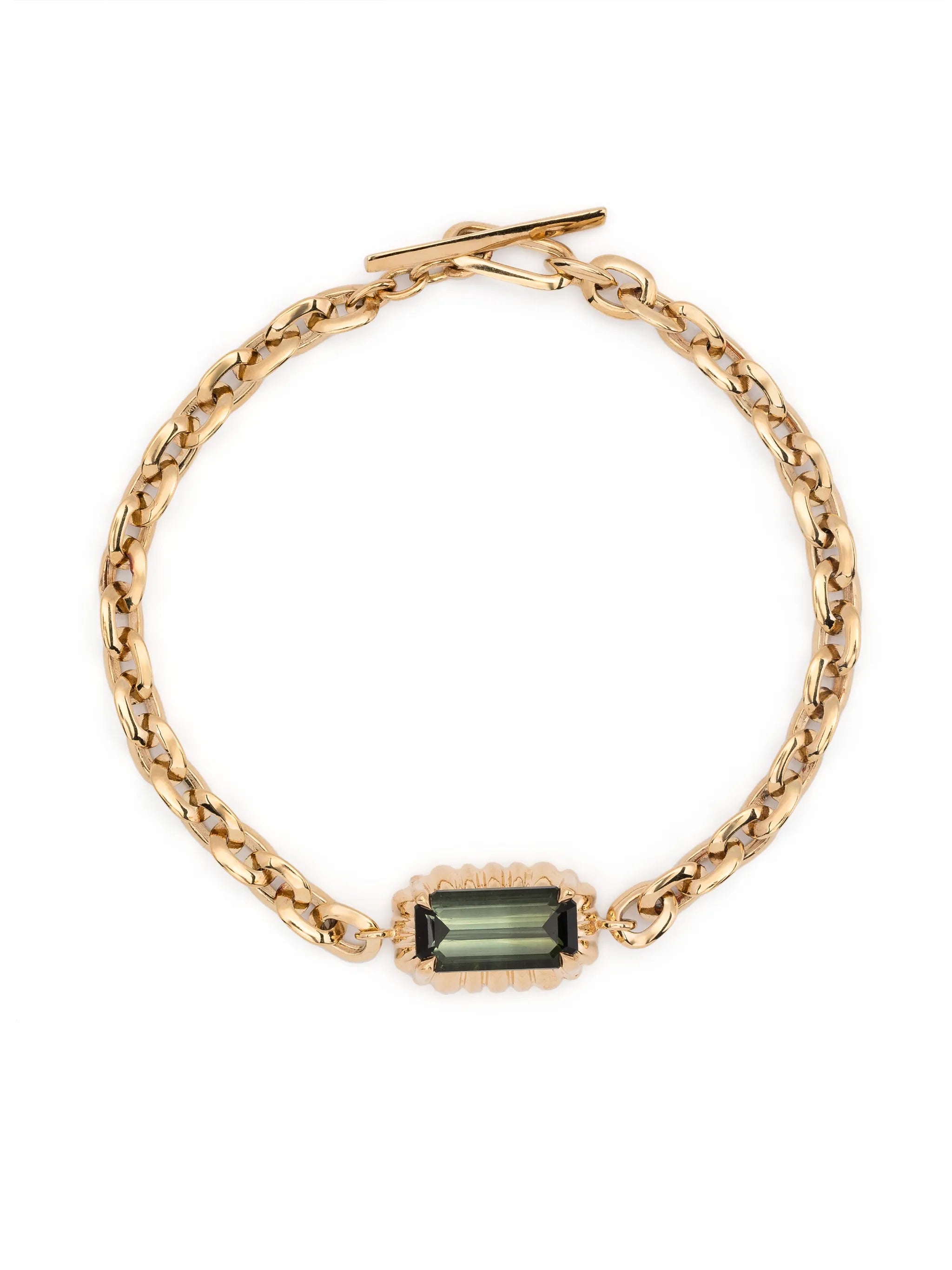 18kt yellow gold fluted pendant necklace