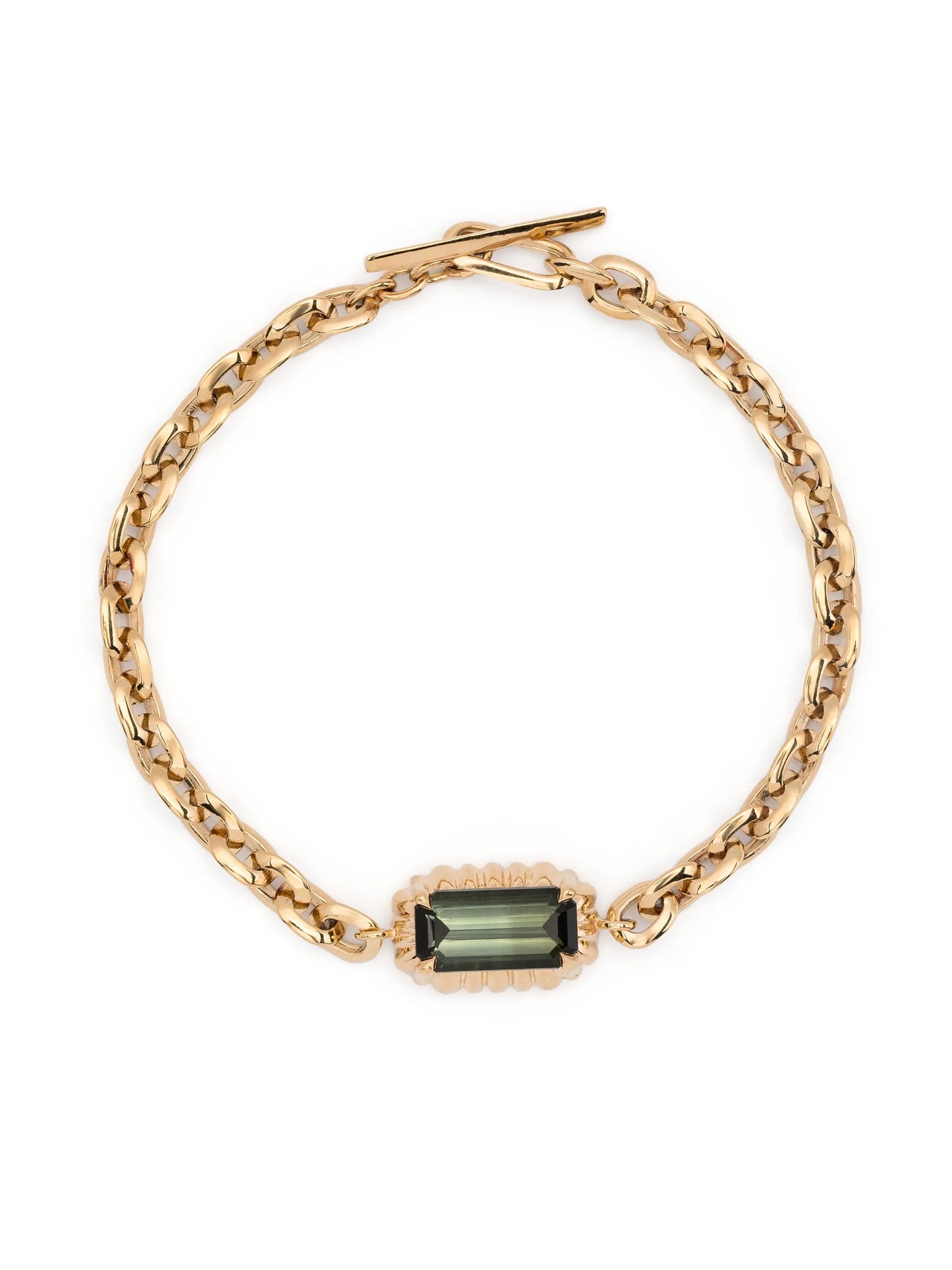 18kt yellow gold fluted pendant necklace