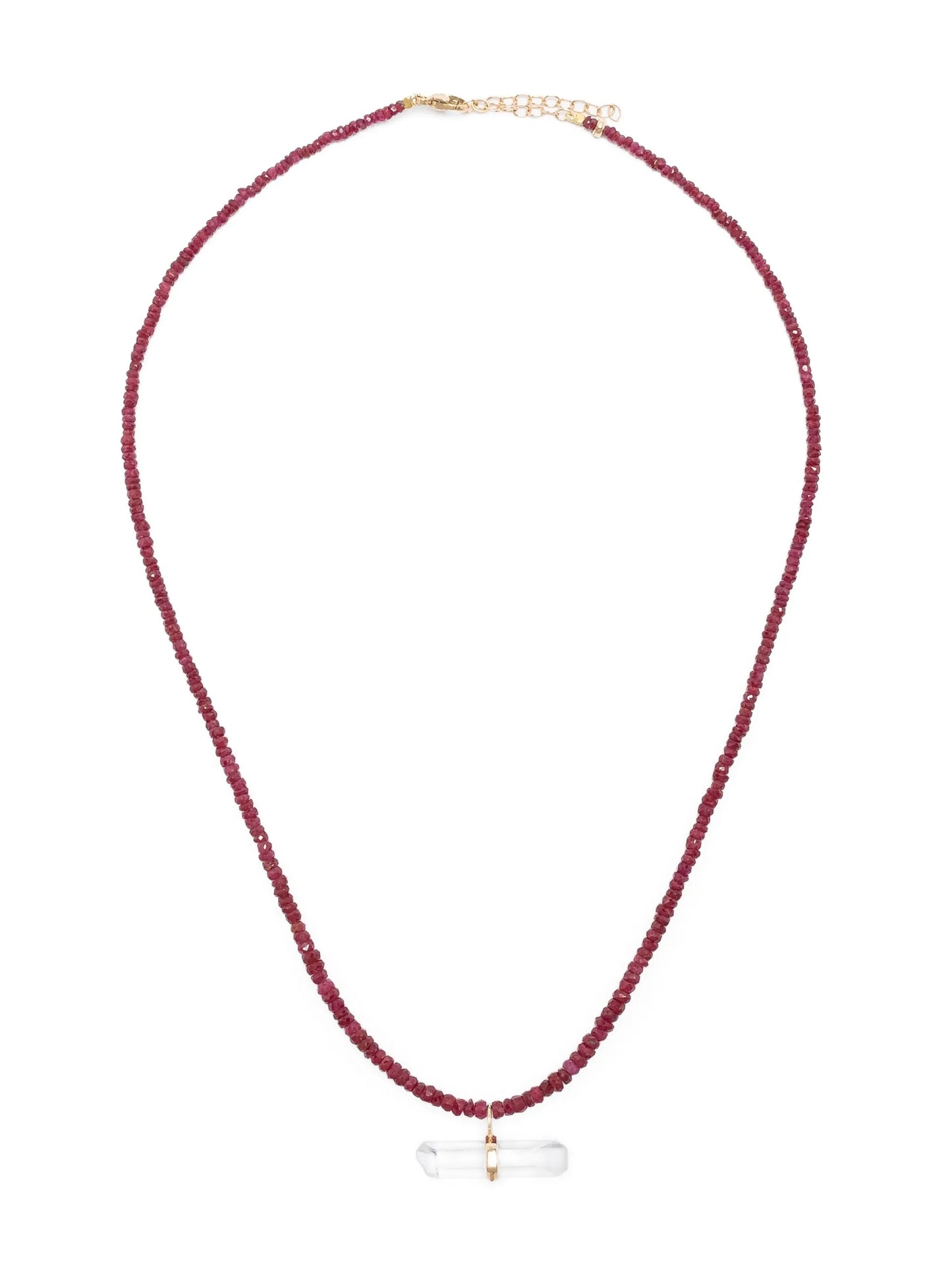 14kt yellow gold Arizona ruby and quartz necklace