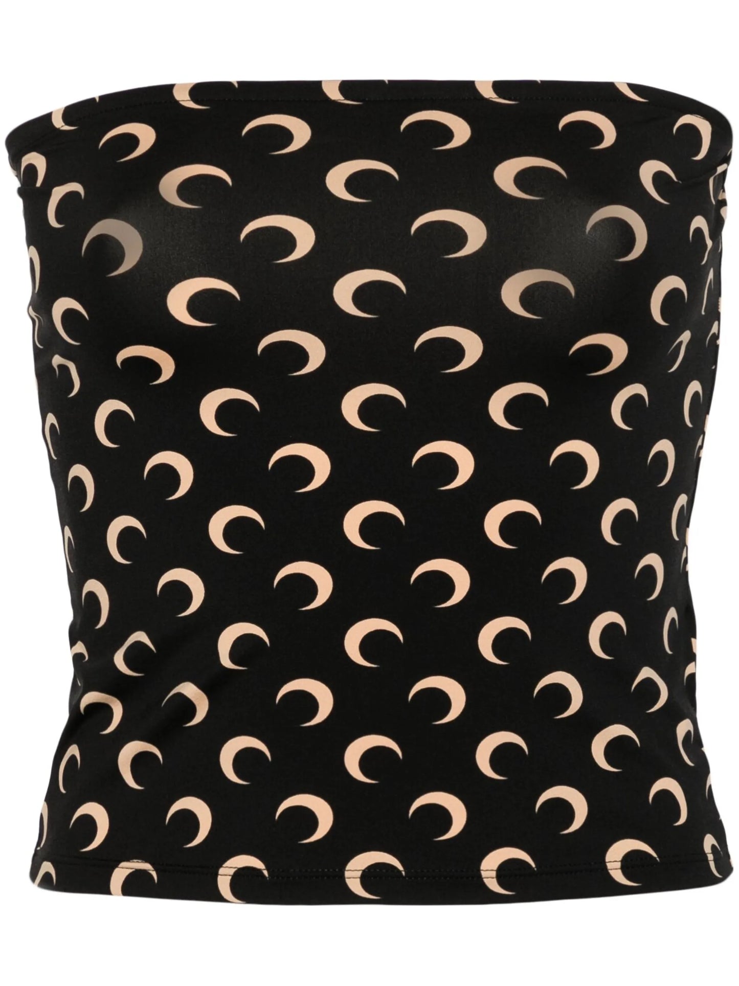 Moon-print strapless top