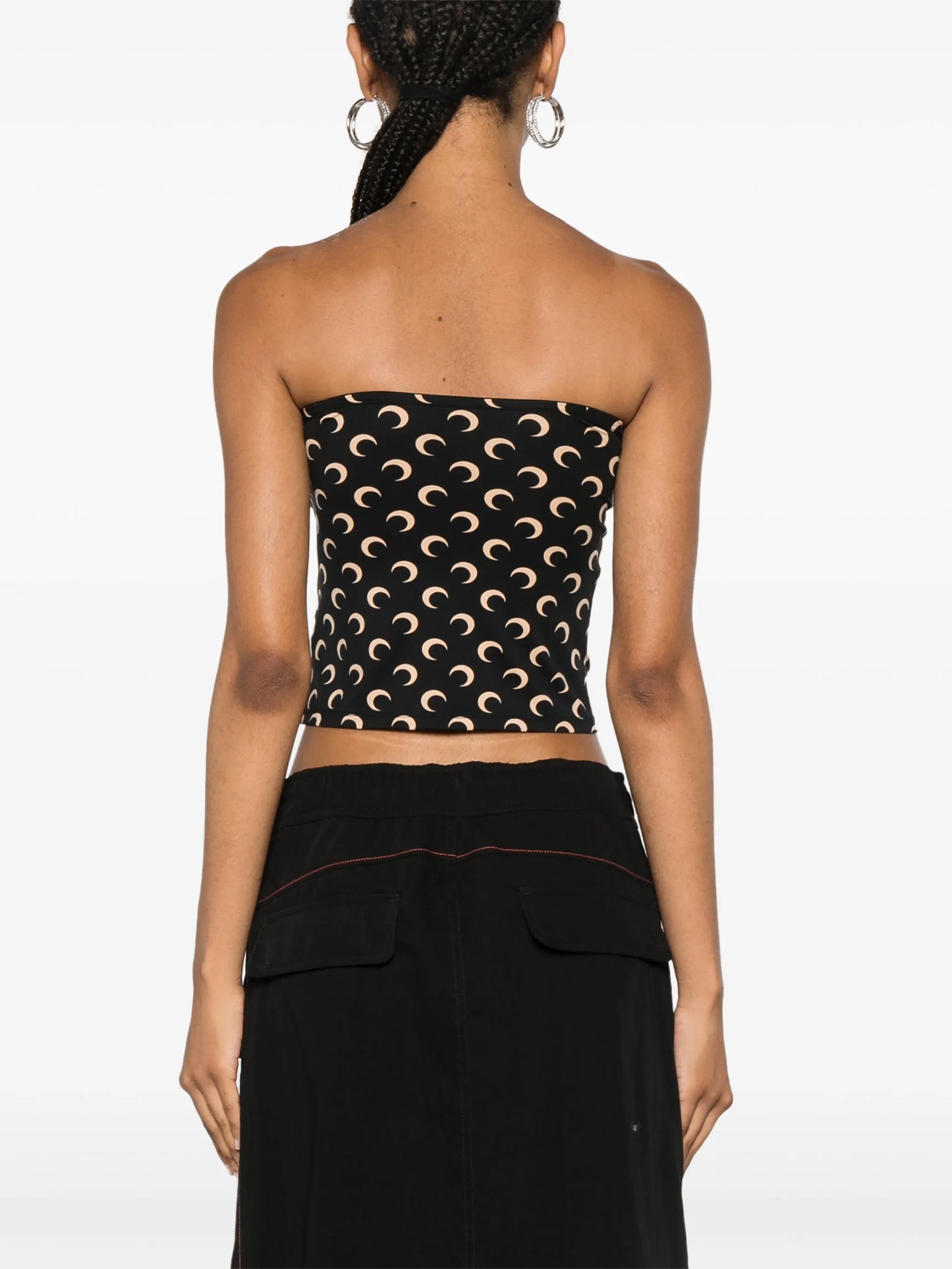 Moon-print strapless top