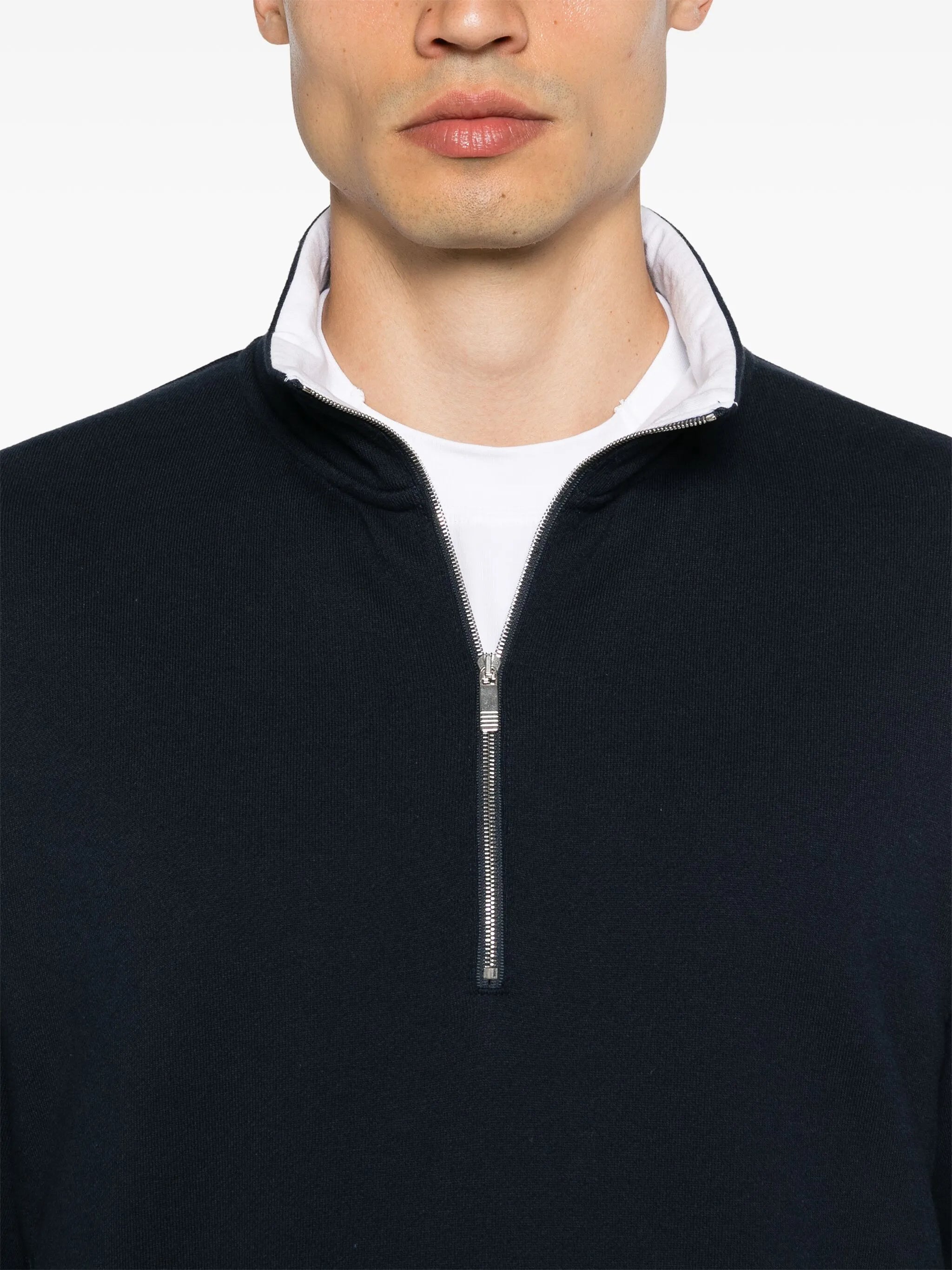 loopback 4-Bar half-zip pullover