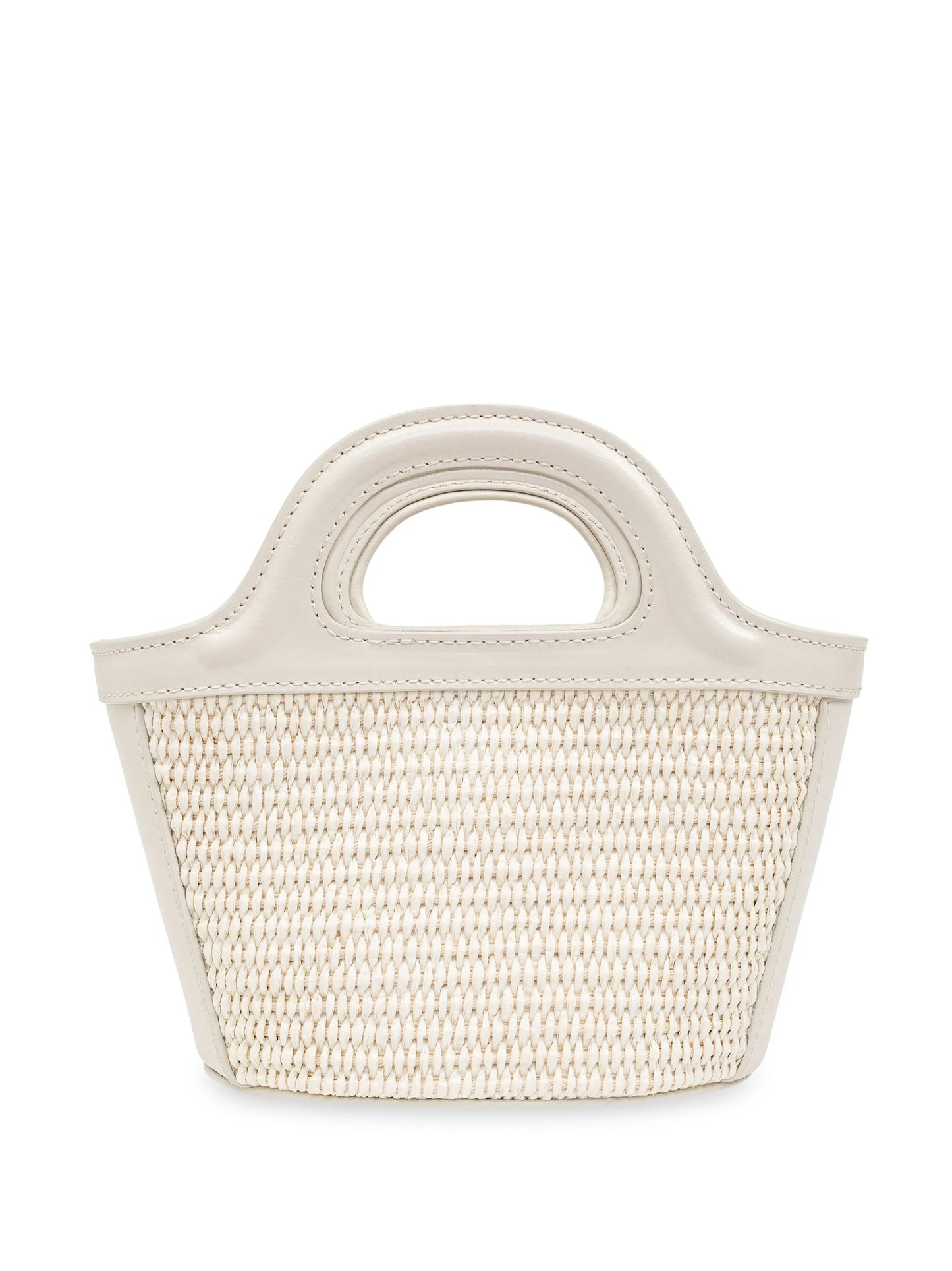 Tropicalia micro bag in leather and raffia-effect fabric