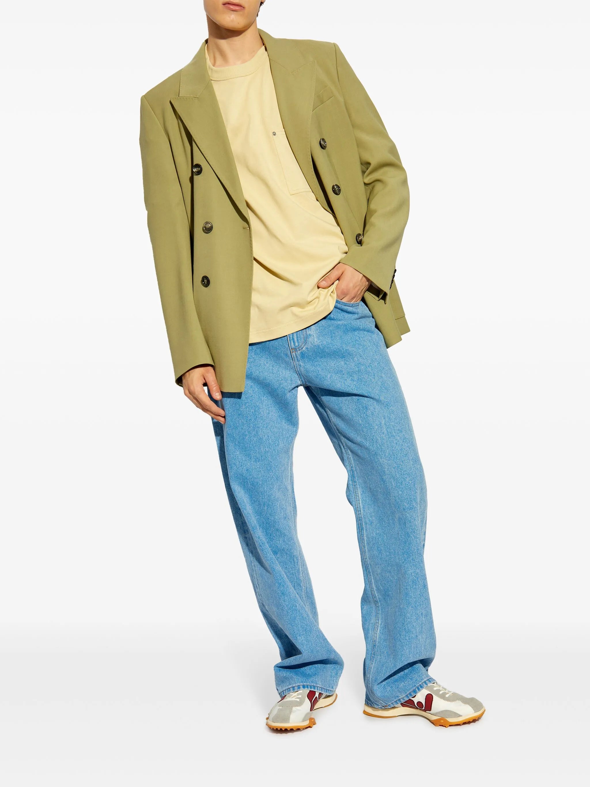 logo-patch wide-leg jeans