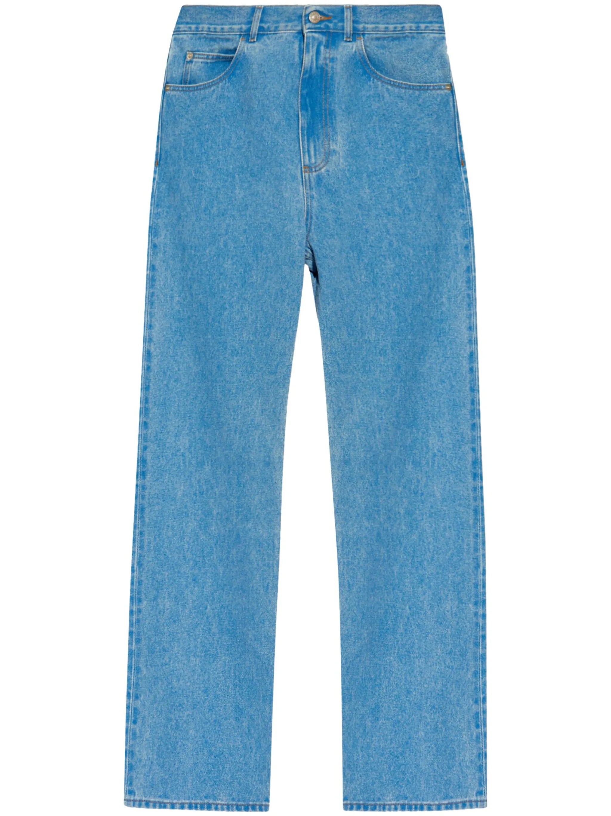 logo-patch wide-leg jeans