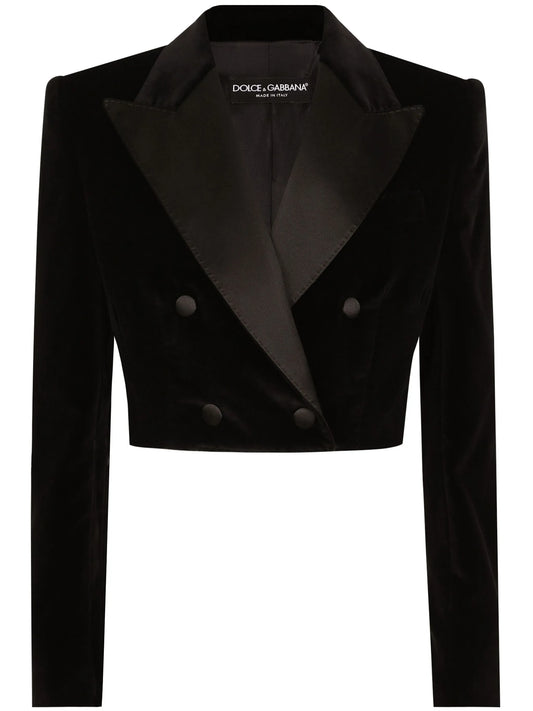 double-breasted cropped blazer