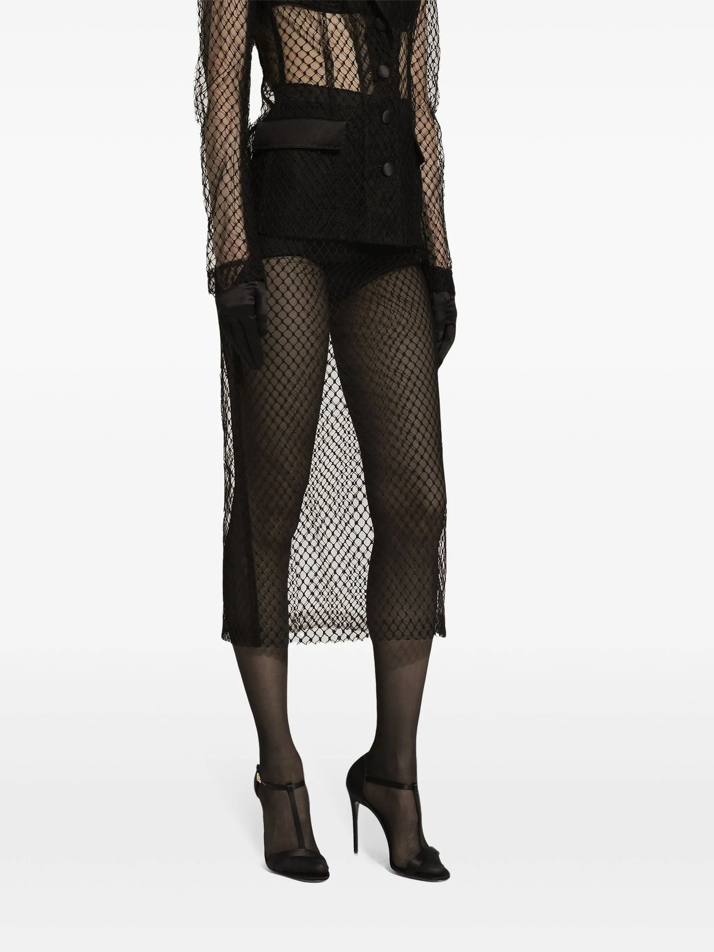 mesh pencil skirt